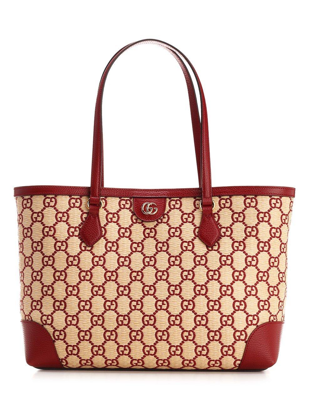 Gucci Ophidia Gg Logo Monogram Tote Bag In Rosso