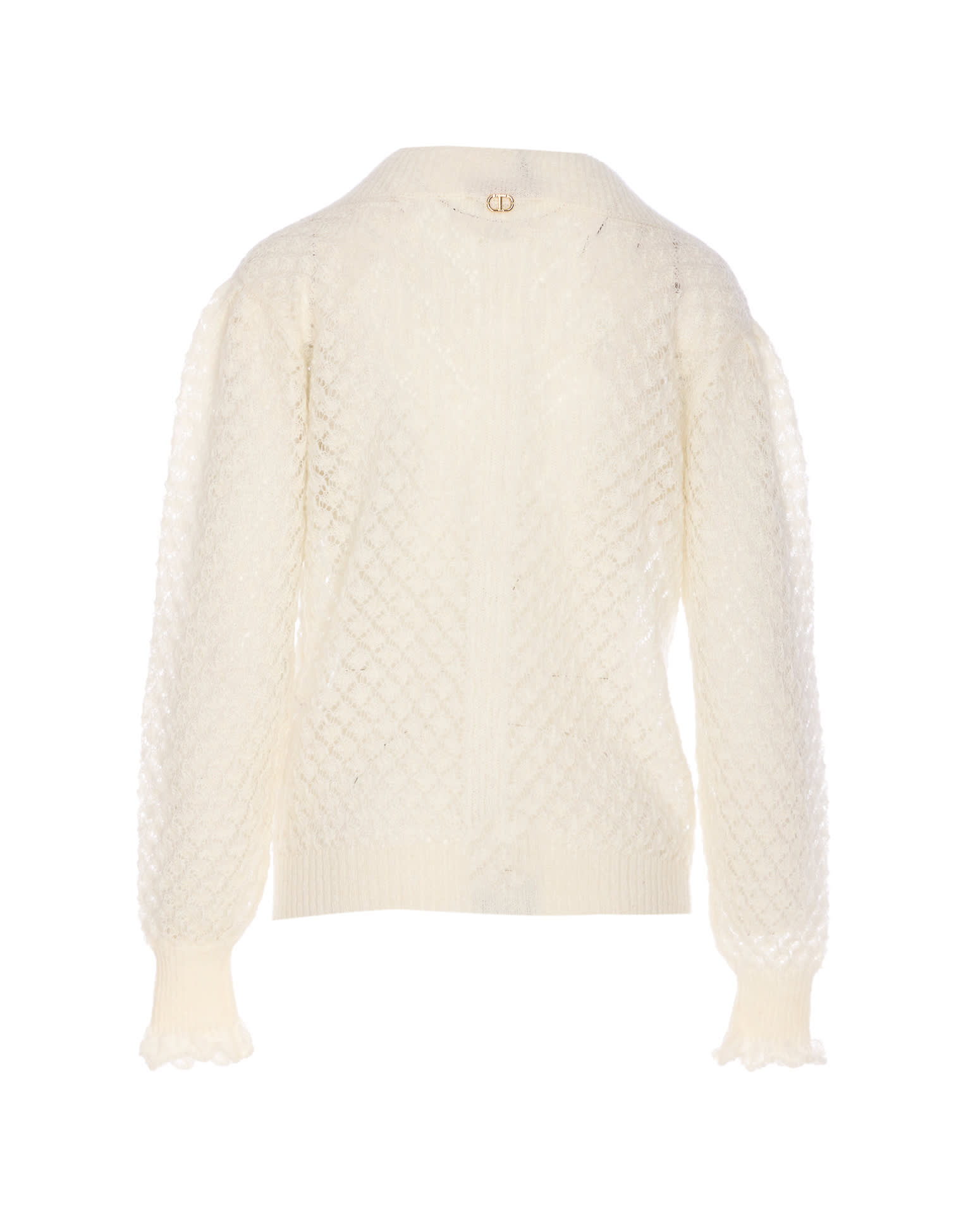 Twinset Pull En Mohair Mélangé In White
