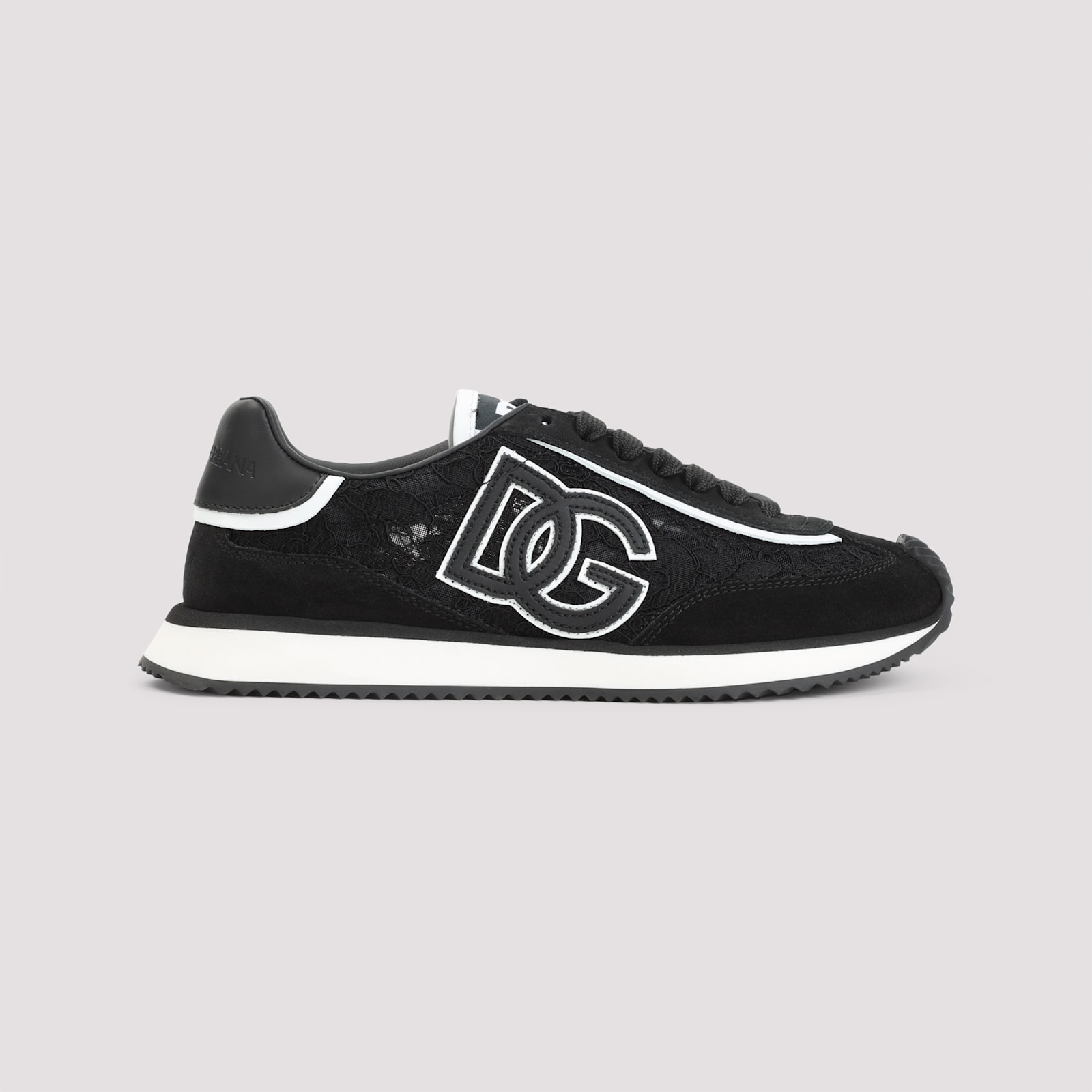 Dolce & Gabbana Dg Cushion Sneakers In Calfskin And Fabric In Multi