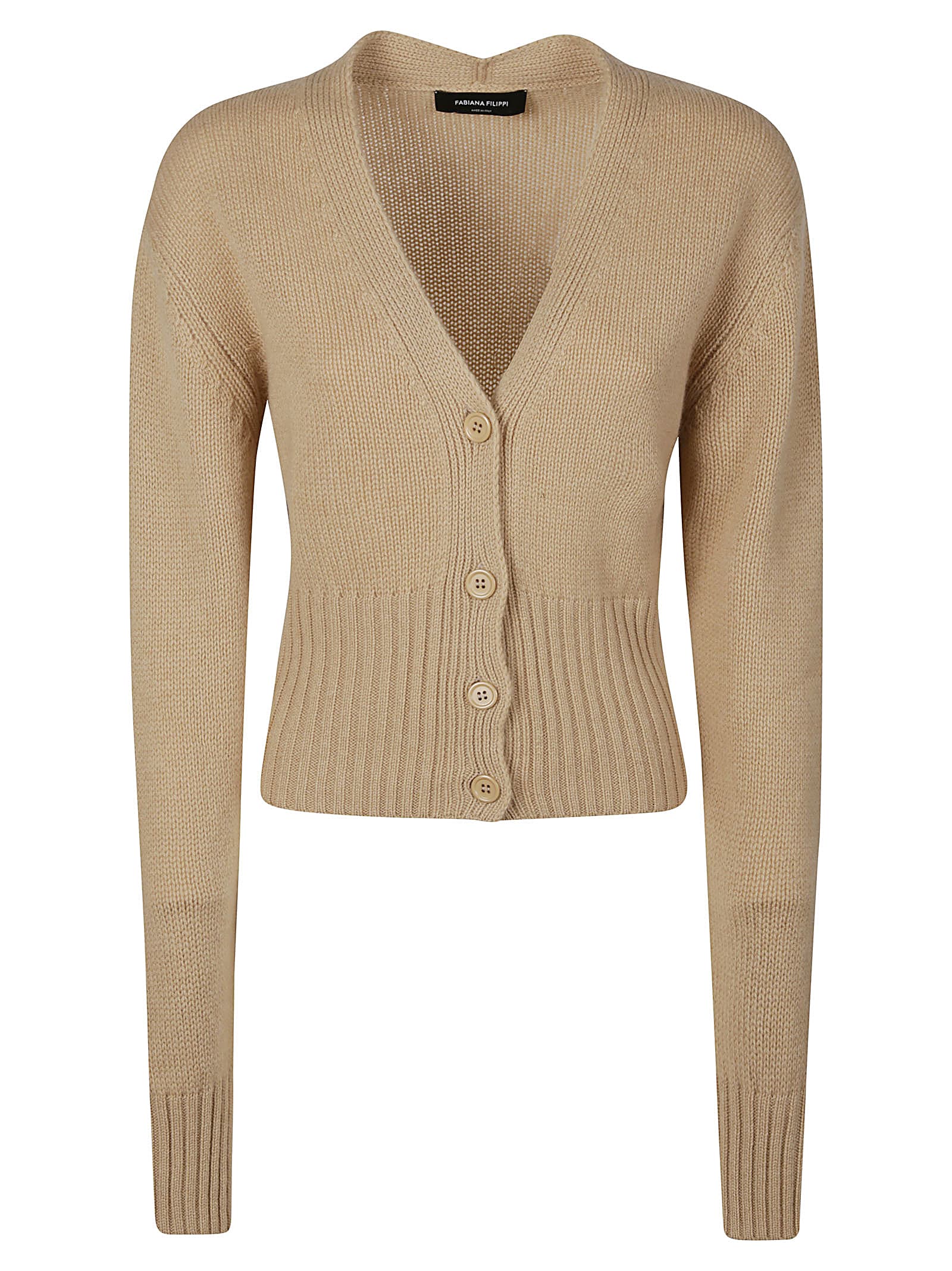 Shop Fabiana Filippi Cardigan In Grano