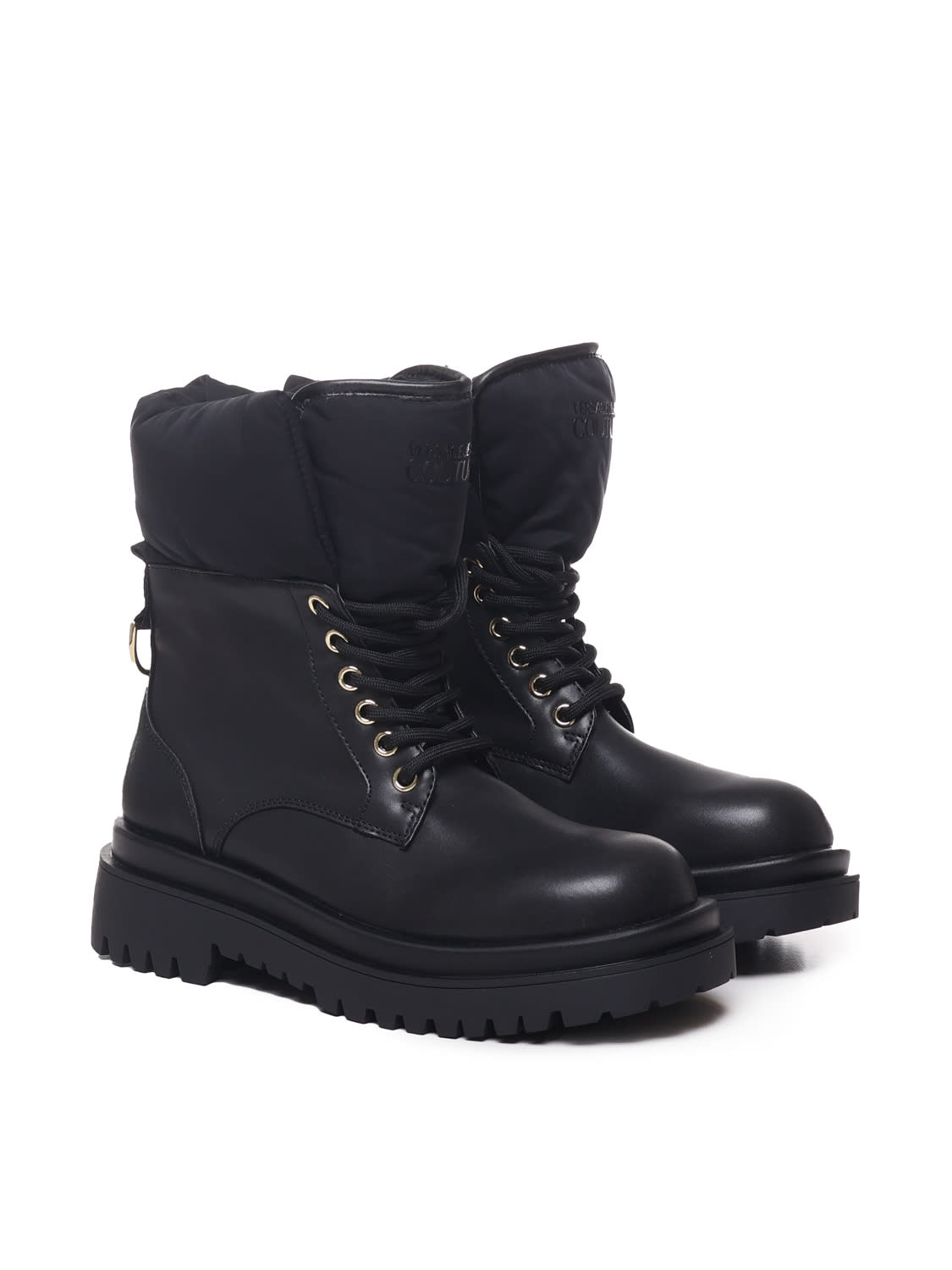 Shop Versace Jeans Couture Ankle Boots With Padded Ends In Black