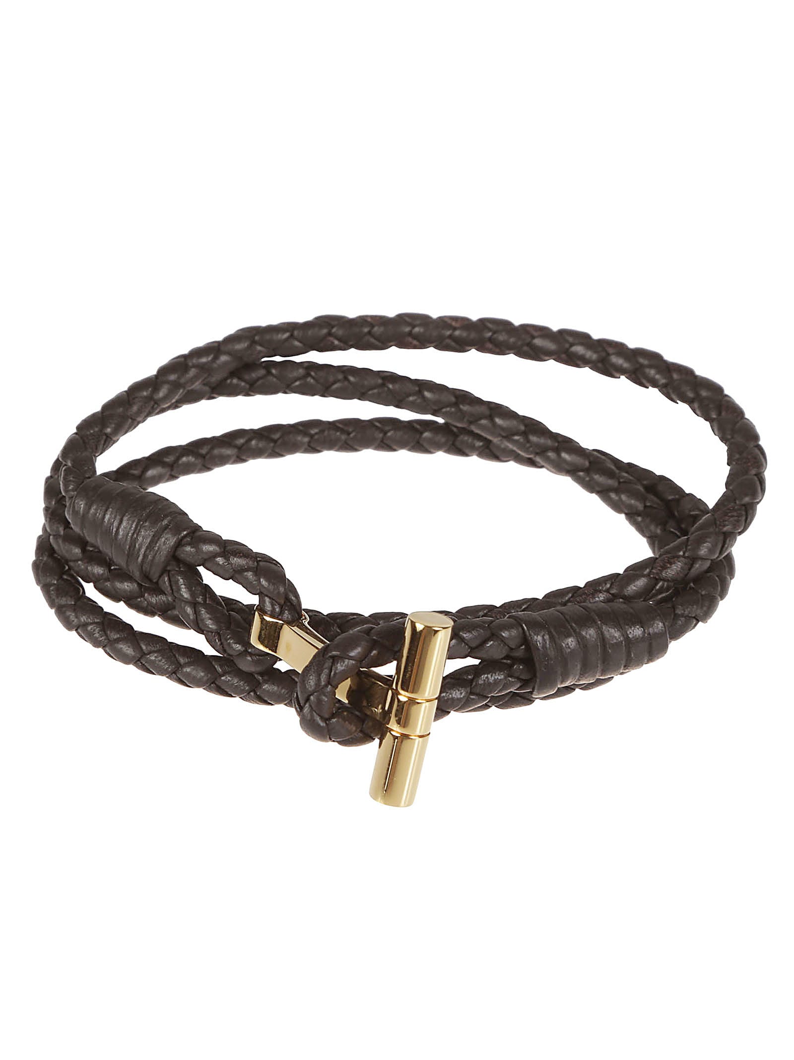 Tom Ford T Wrap Woven Bracelet In Brown