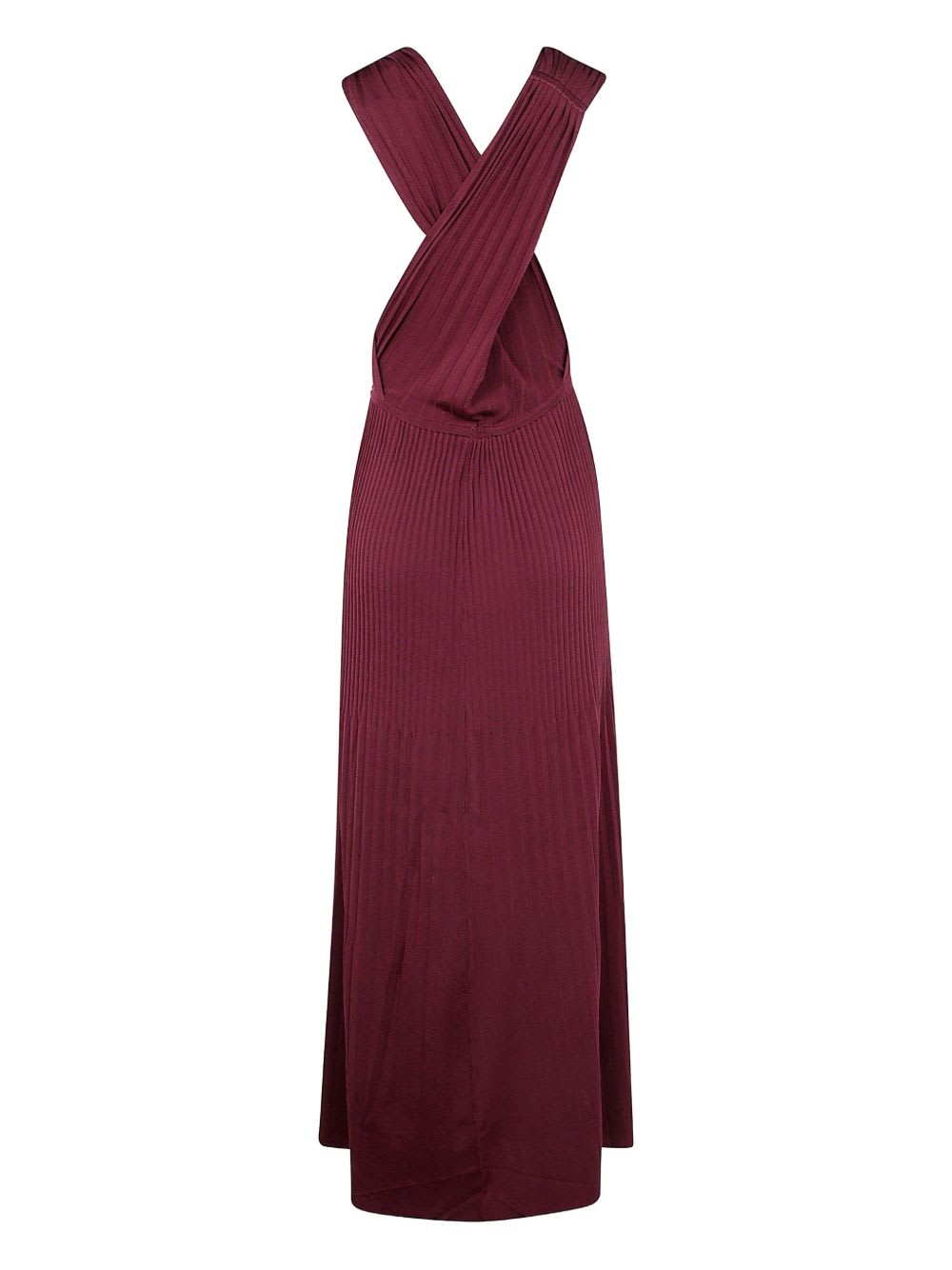 Twinset Ribbed Knit Dress Burgundy In Burgundy
