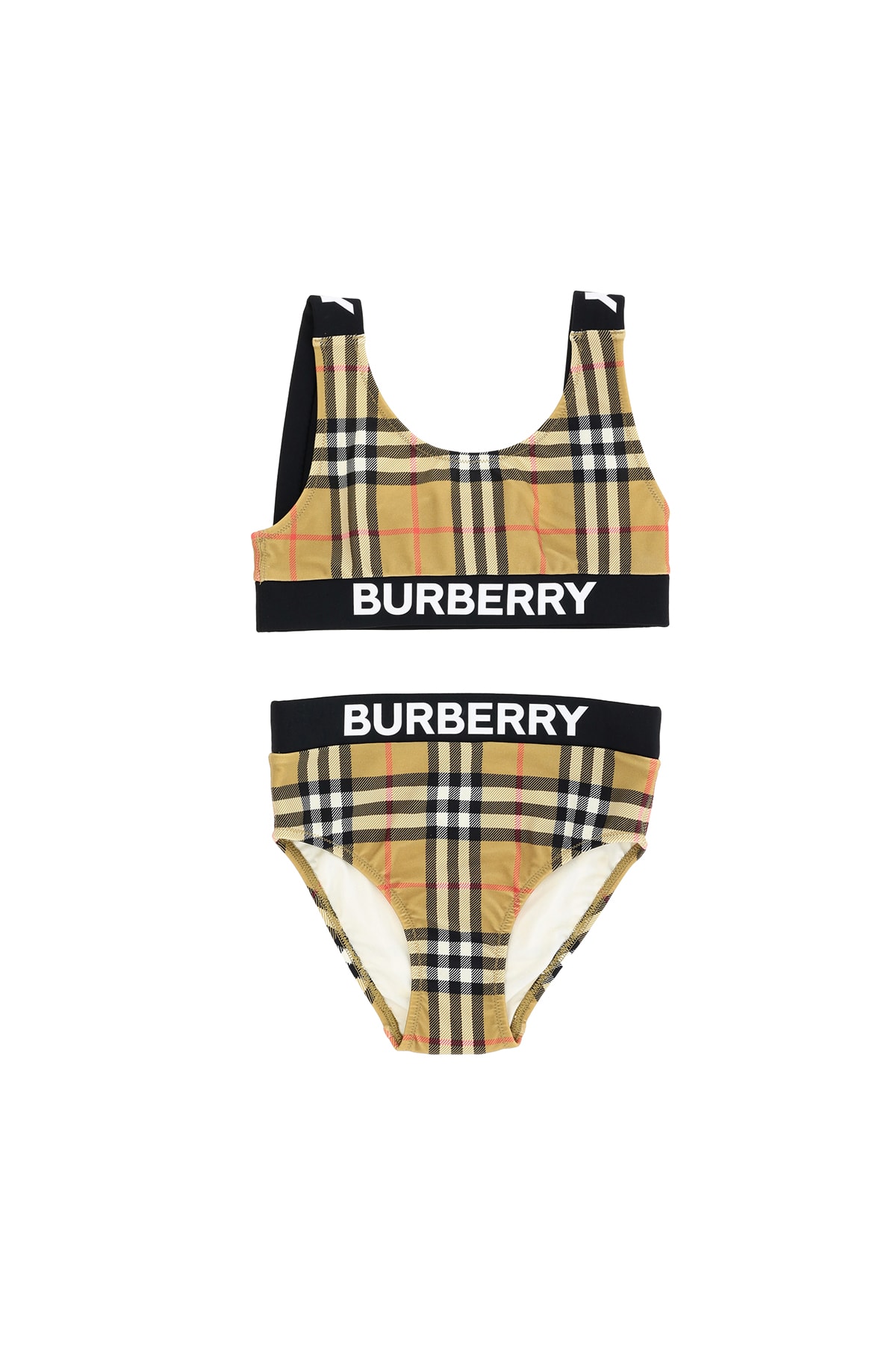Burberry Kids' Vintage Check Bikini In Beige | ModeSens