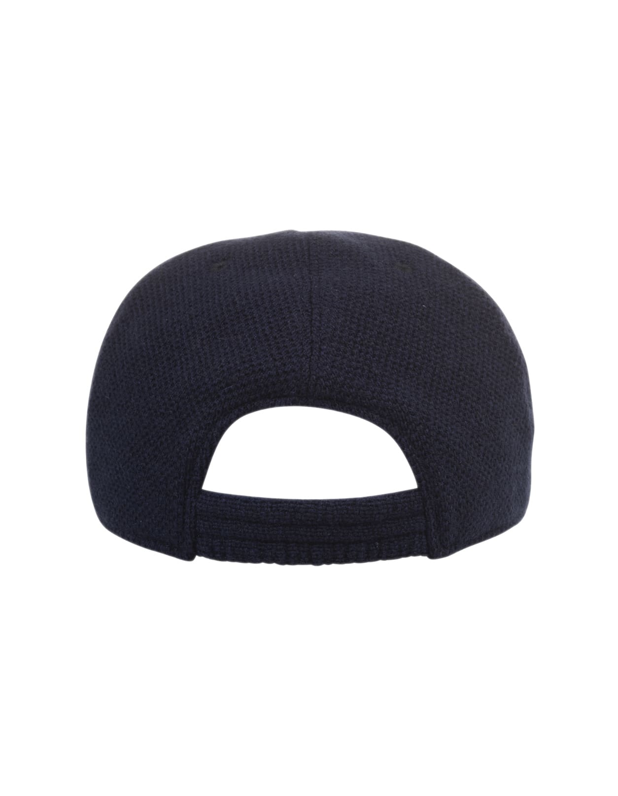 Shop Kiton Blue Cashmere Baseball Hat With Logo