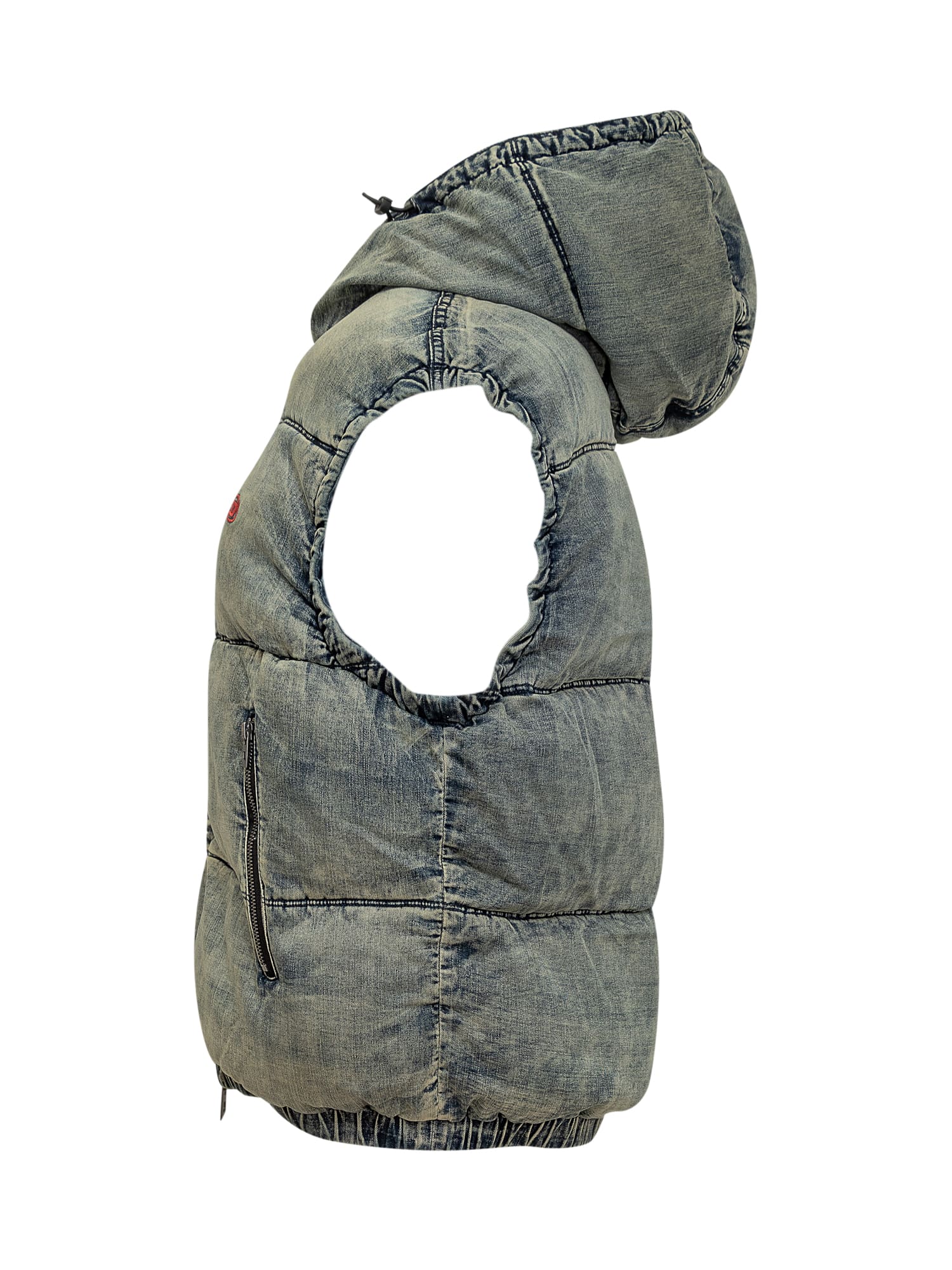 Shop Diesel W-mons Down Vest In Denim