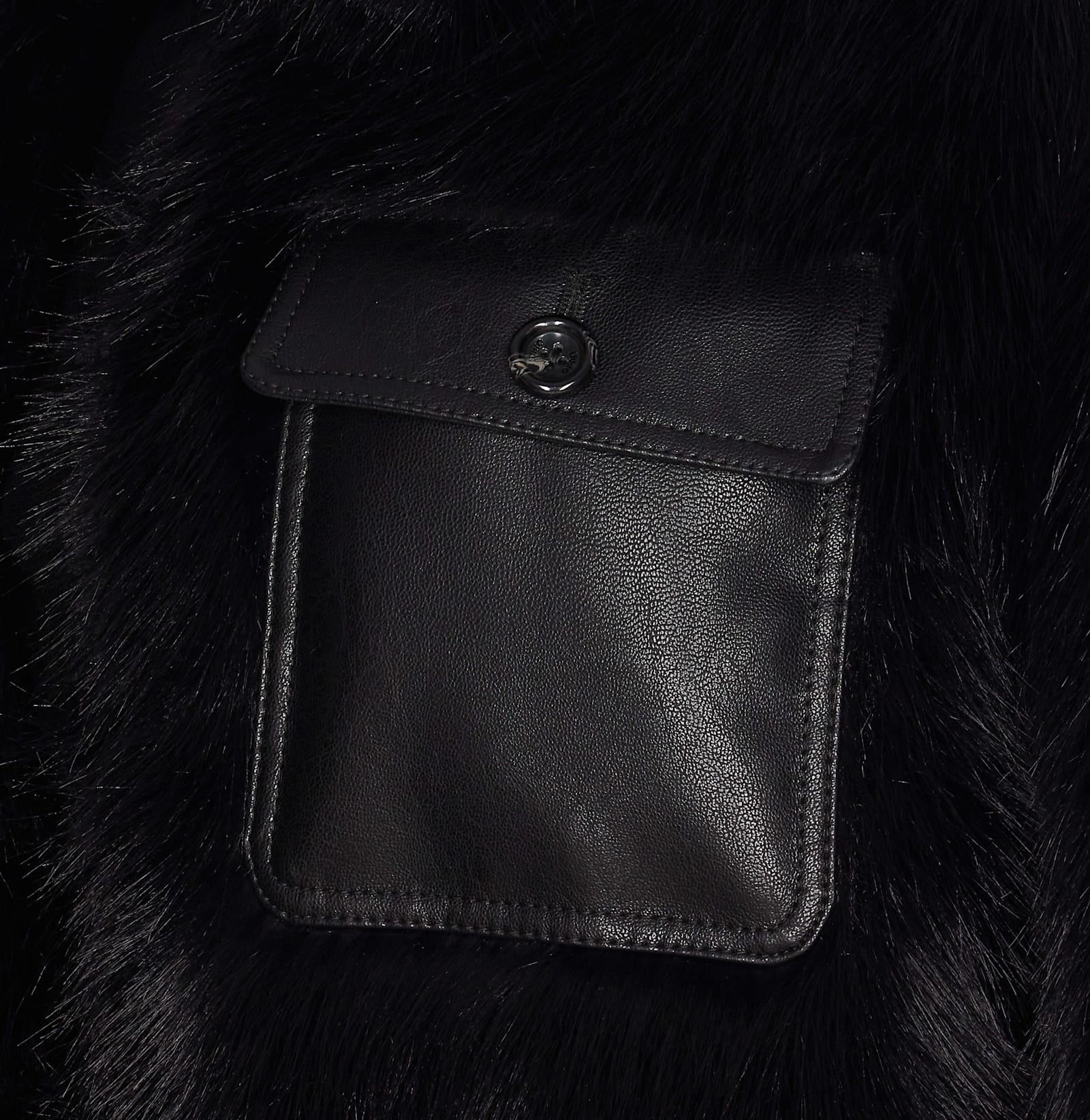 Liu •jo Faux Fur Jacket In Black