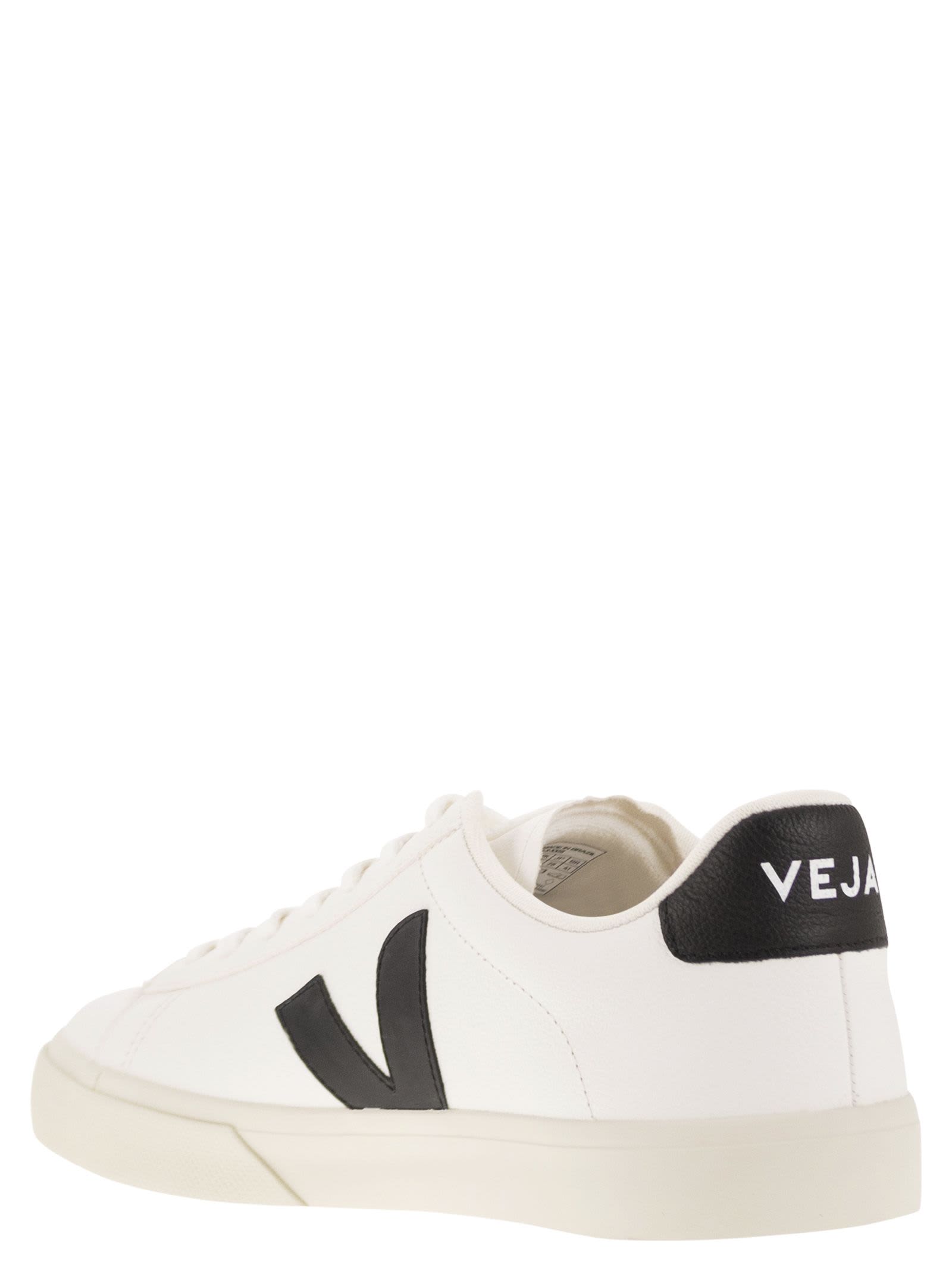 Shop Veja Chromefree Leather Trainers In White/black