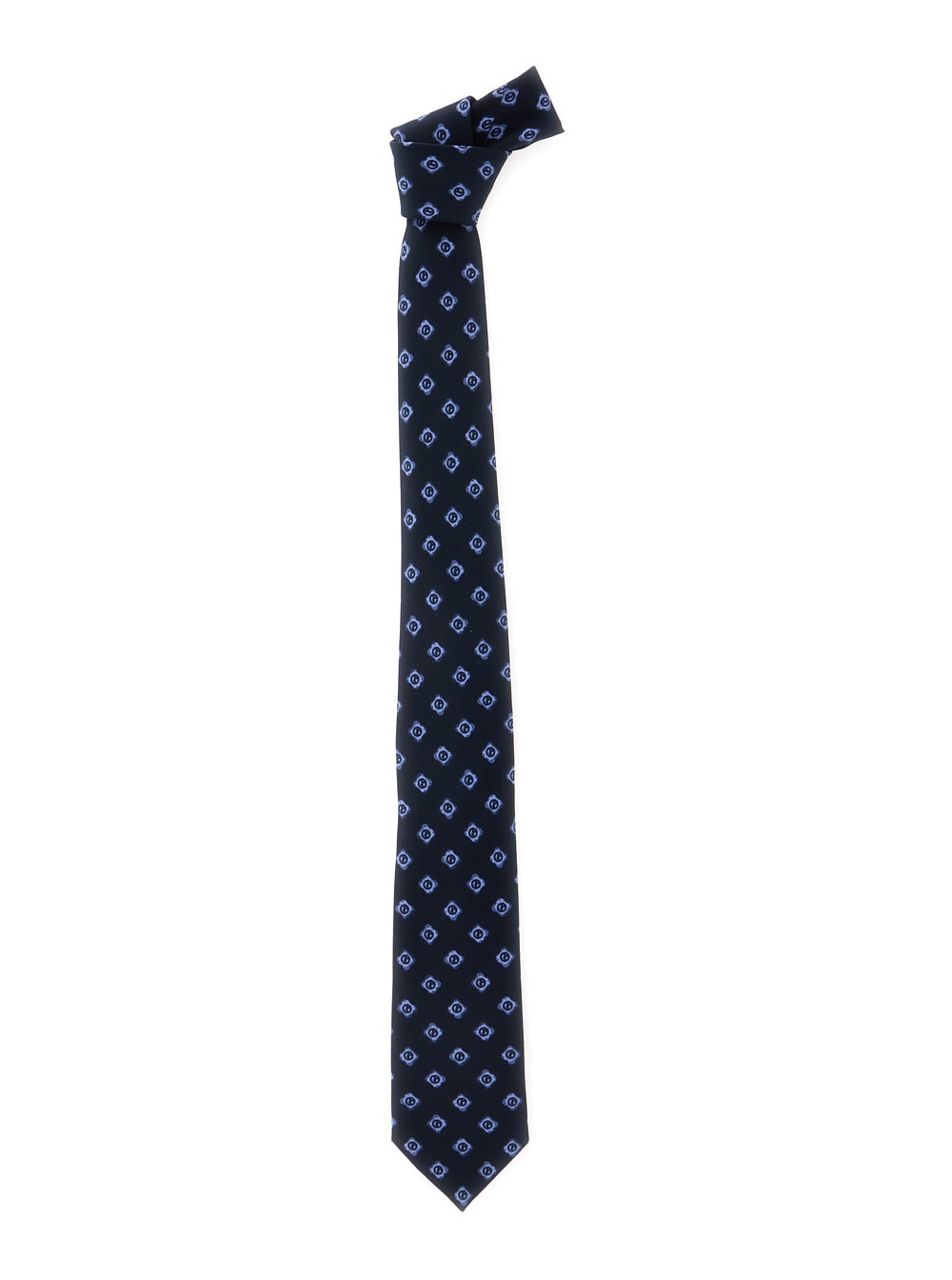 Giorgio Armani Blue Tie With All-over Logo Print In Silk Man
