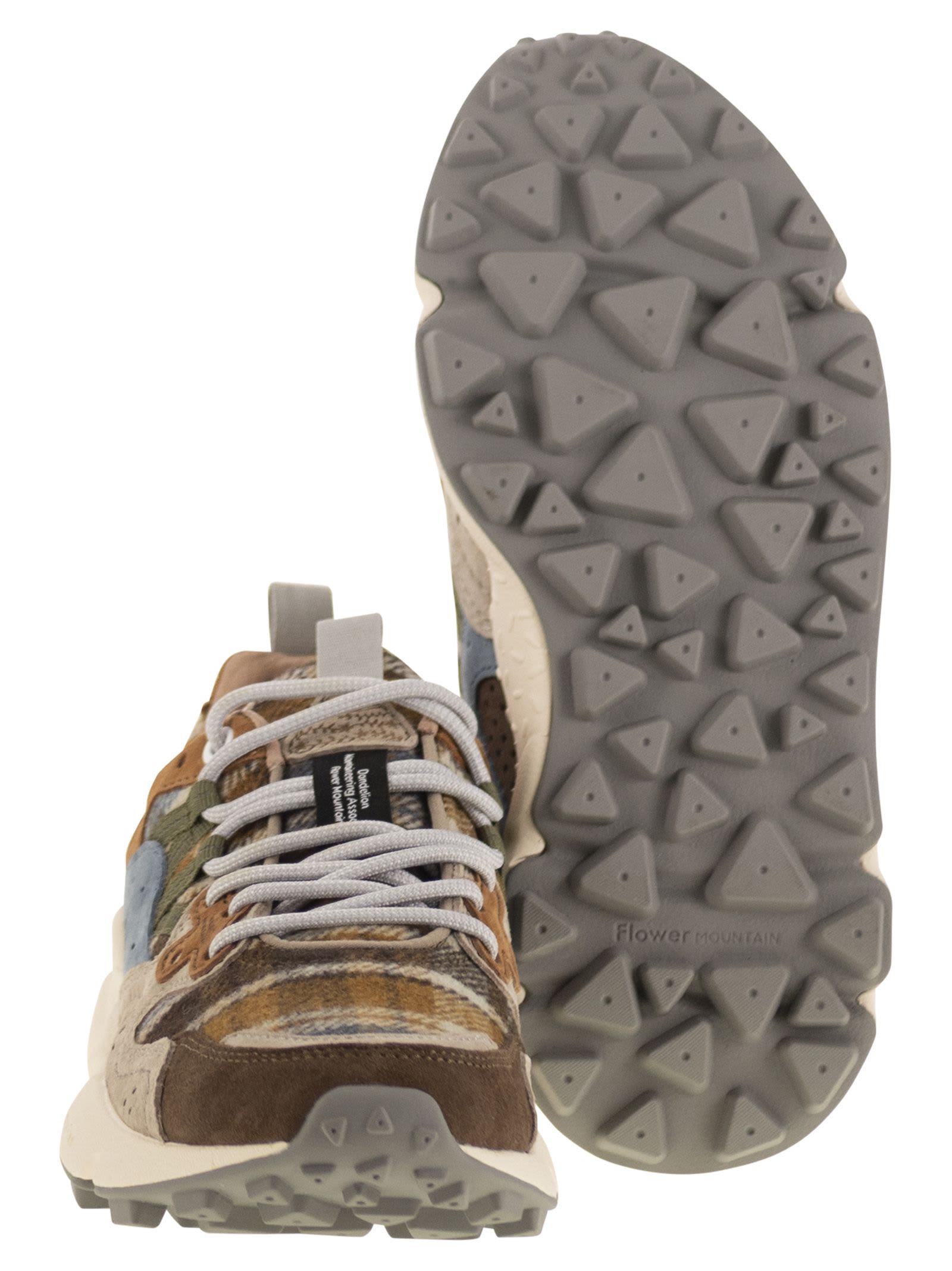 Flower Mountain Yamano 3 - Suede And Wool Sneakers In Brown