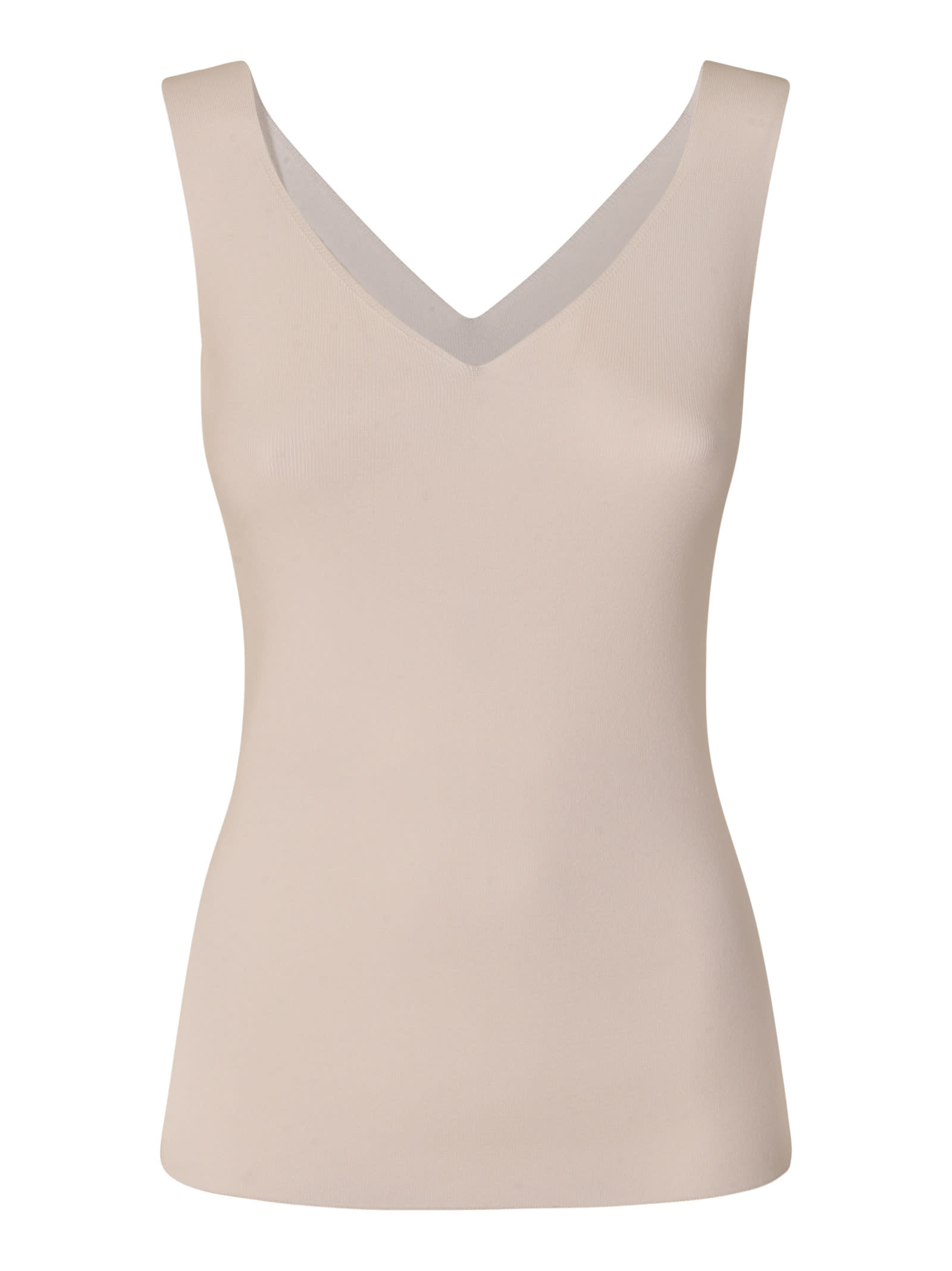 Anneclaire V-neck Tank Top In White