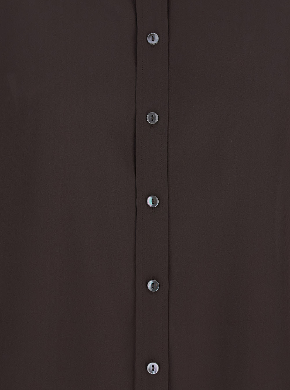 Shop P.a.r.o.s.h Dark Brown Shirt With Pointed Collar And Long Sleeves In Silk Woman
