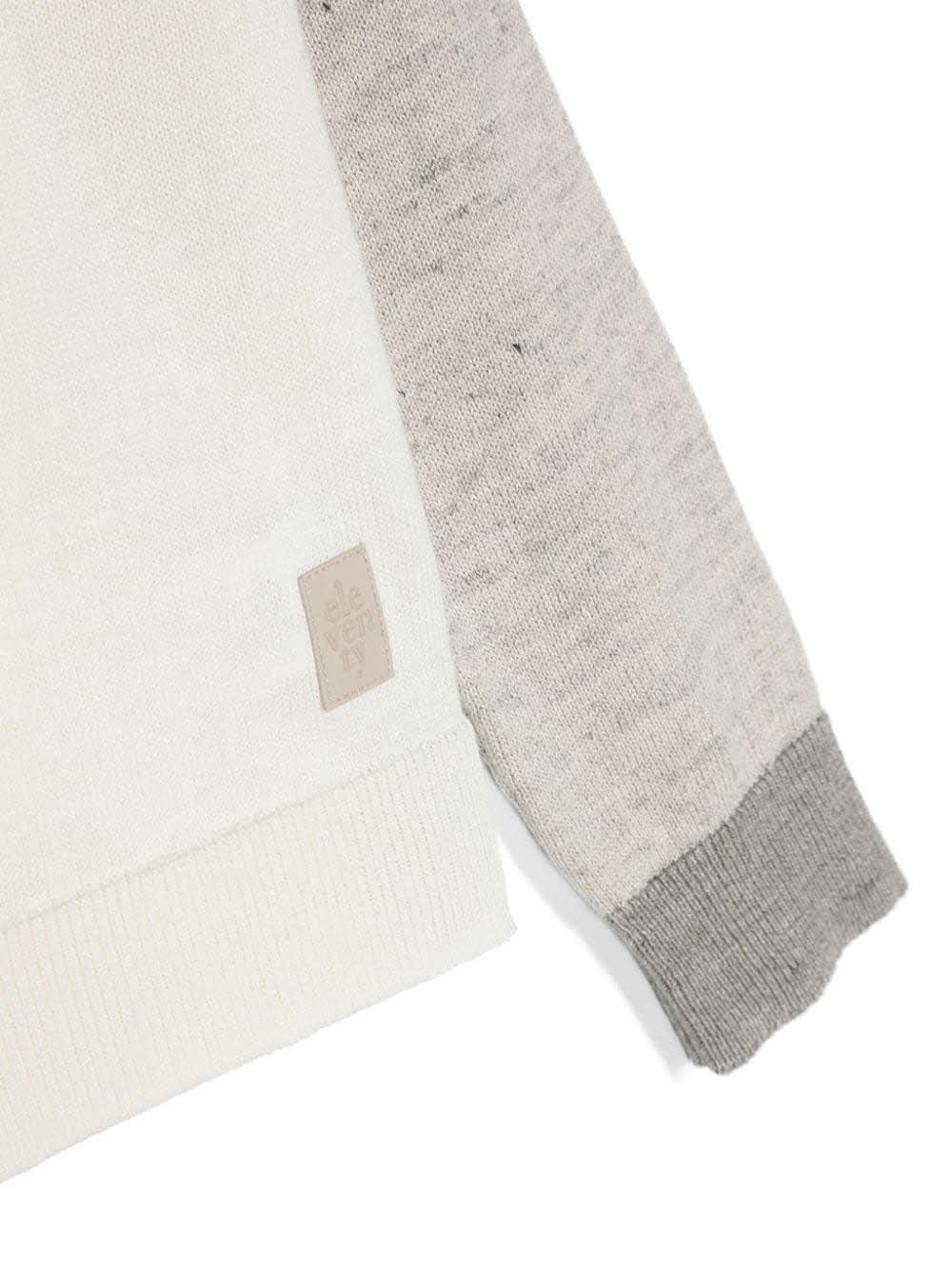 Shop Eleventy Colour Block Linen And Cotton Pullover In White