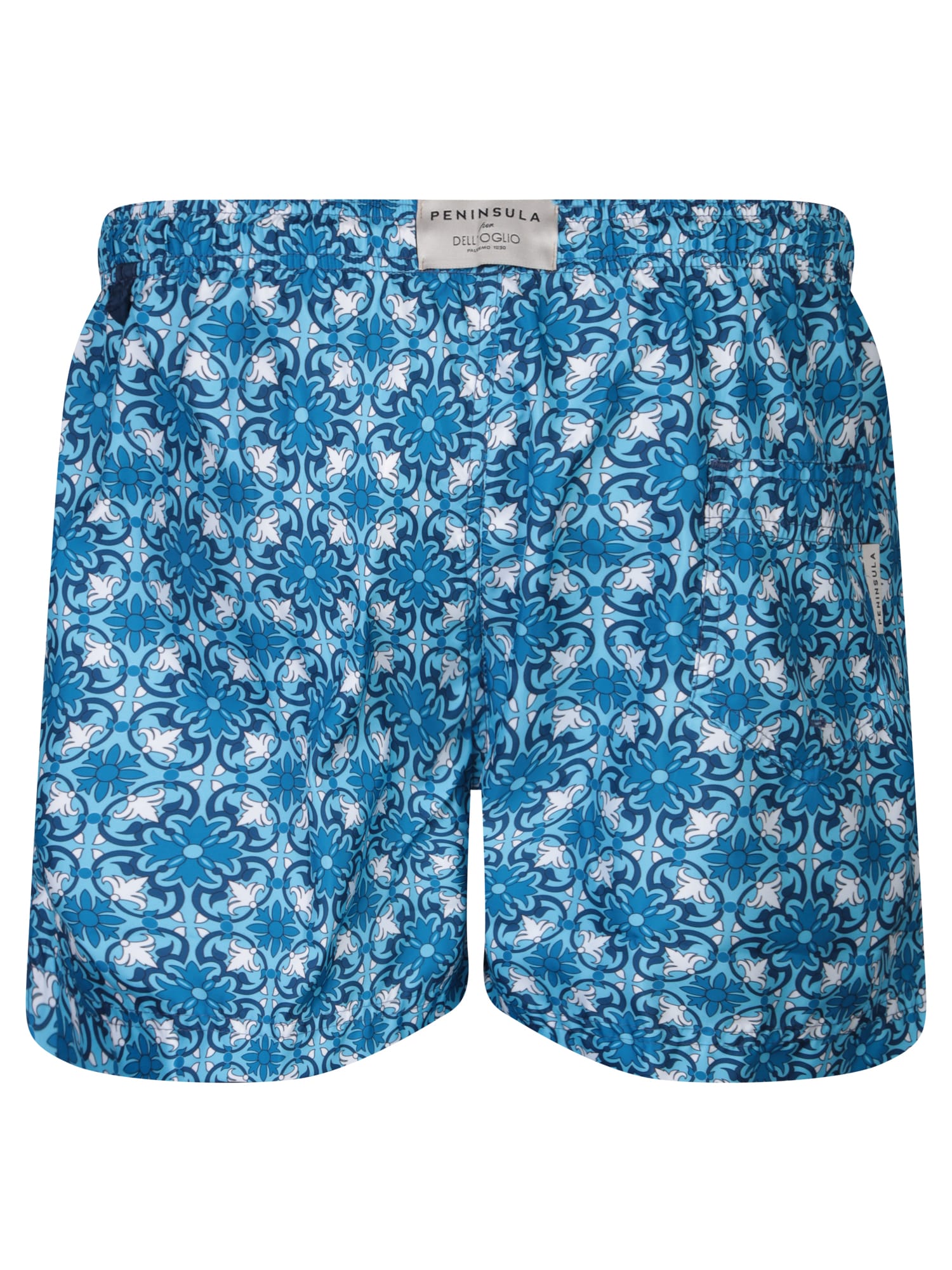 Shop Peninsula Swimwear Patterned Blue Boxer Swim Shorts