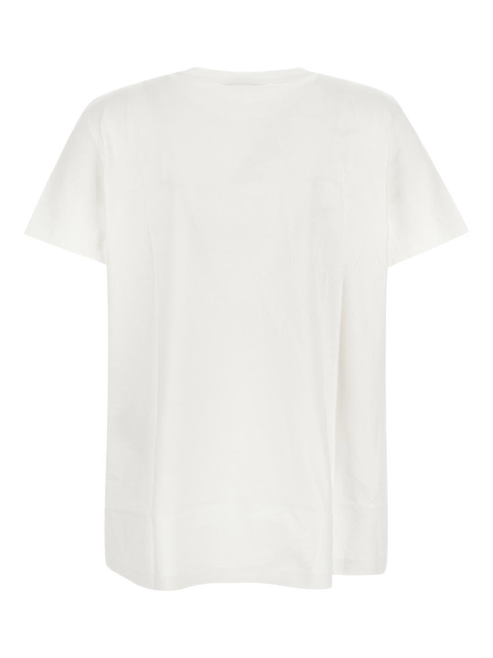 Max Mara Graphic Detailed Crewneck T-shirt In White