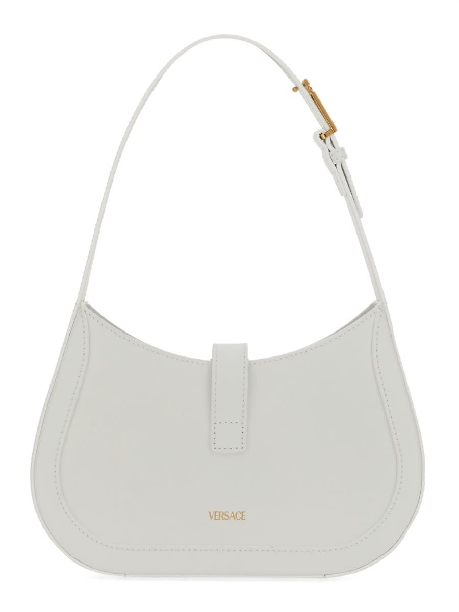 Shop Versace Small Hobo Bag Greca Goddess In White