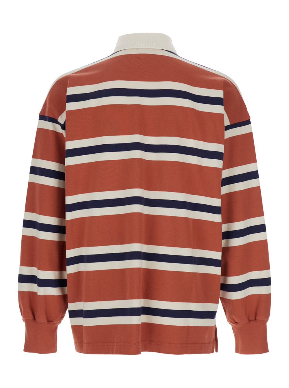 Shop Autry Orange Polo Shirt With Lettering Logo Embroidered On The Front In Cotton In Red