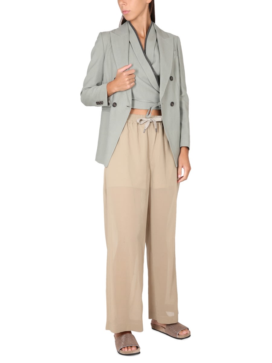 Brunello Cucinelli Fluid Twill Jacket In Green