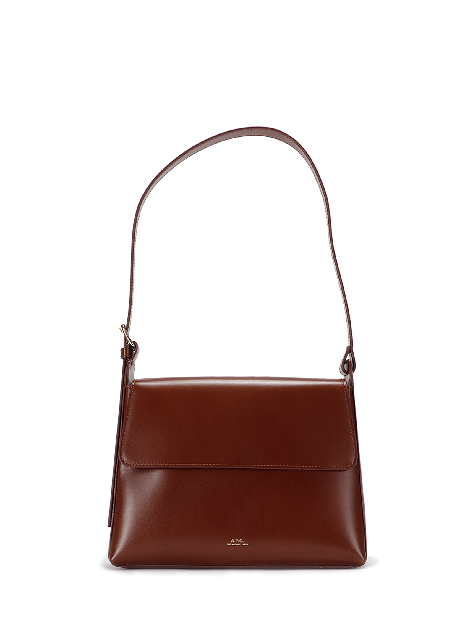 Shop Apc Sac Virginie Flap In Hazelnut