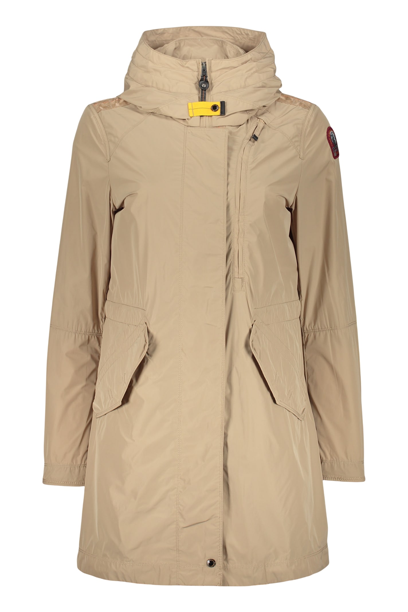 Parajumpers Lightweight Beige Jacket With Hood And Zip. In Brown