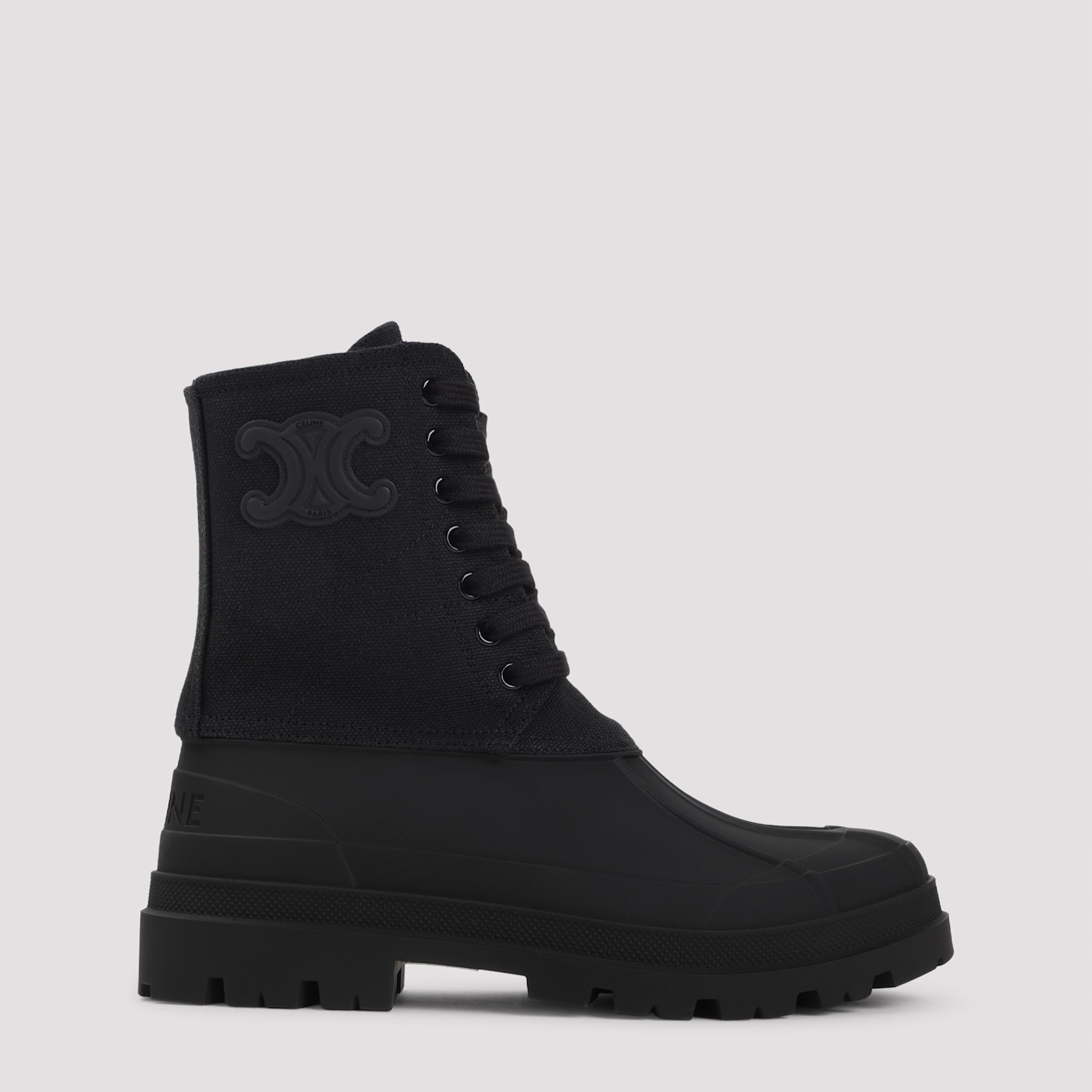 Celine Triumph Canvas High-top Chunky Boot In Multi