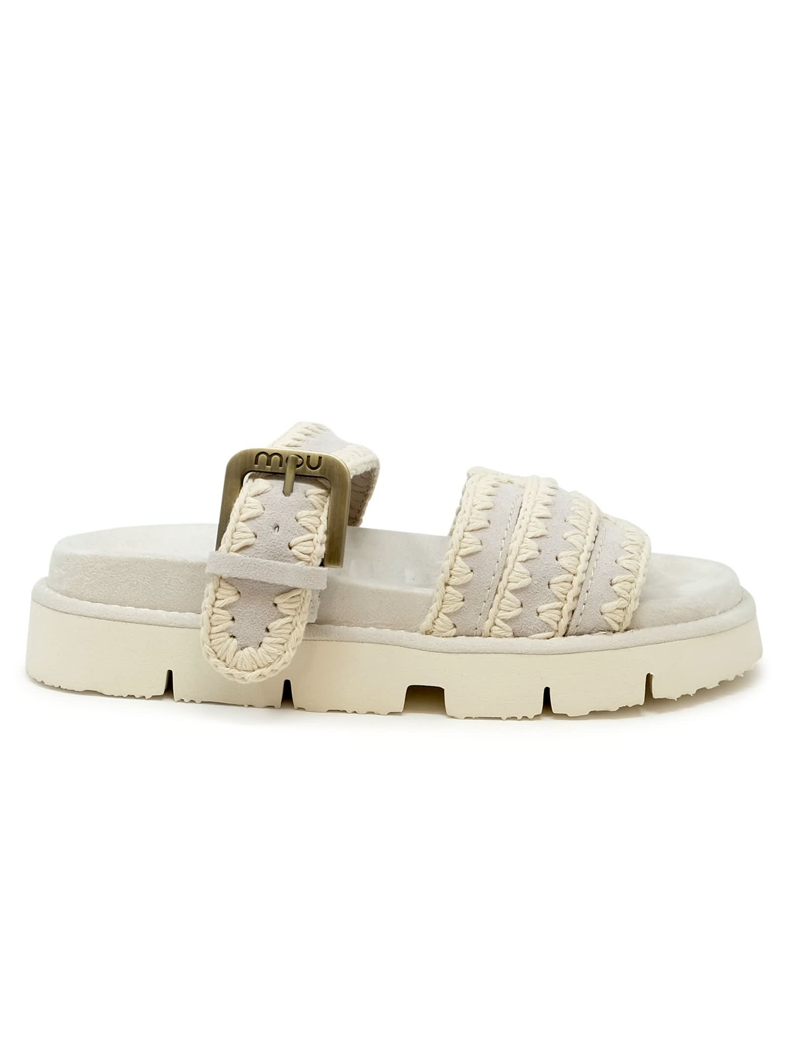MOU MOU SUEDE BIO TWO BUCKLE SANDALS 