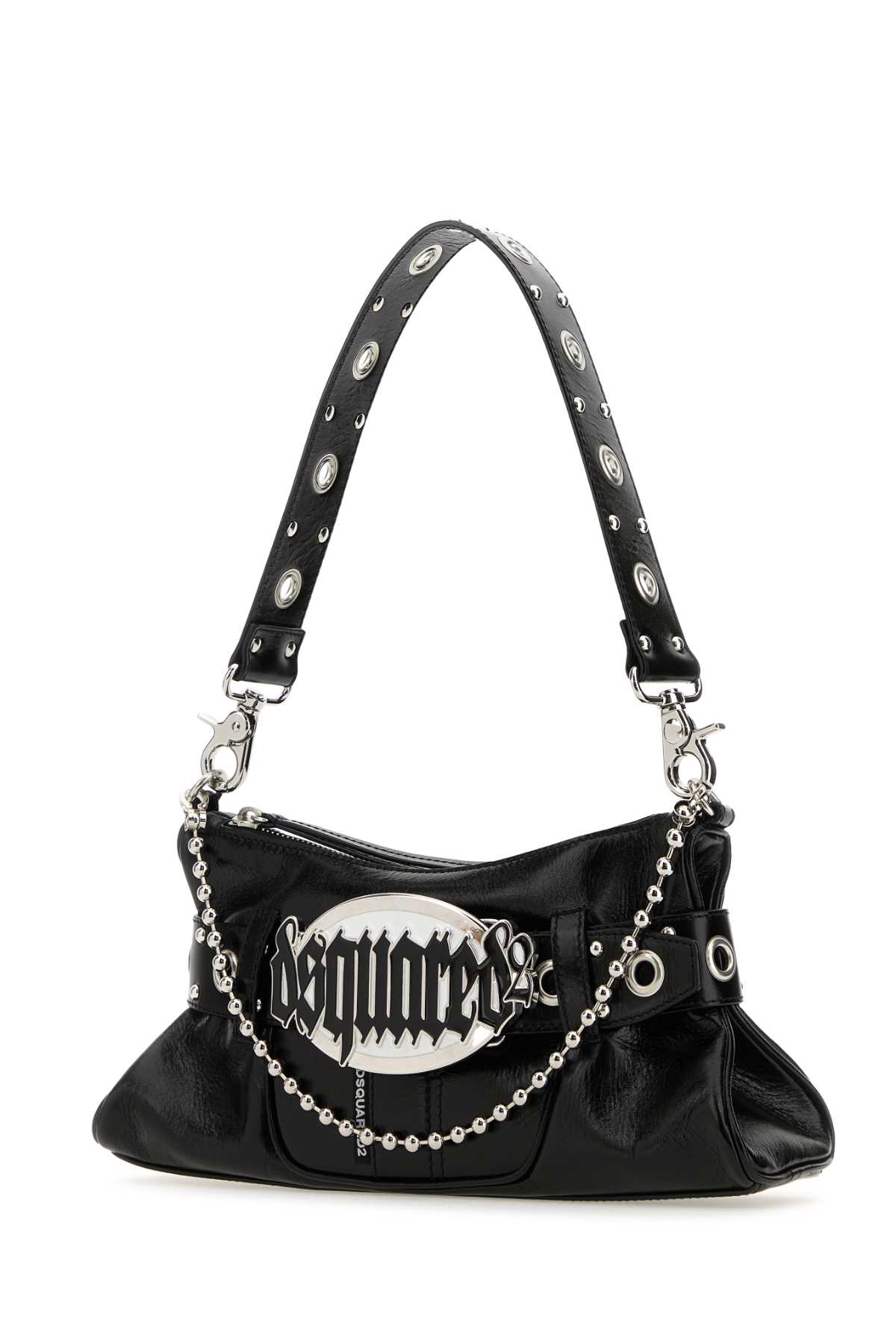 Dsquared2 Black Leather Gothic Shoulder Bag