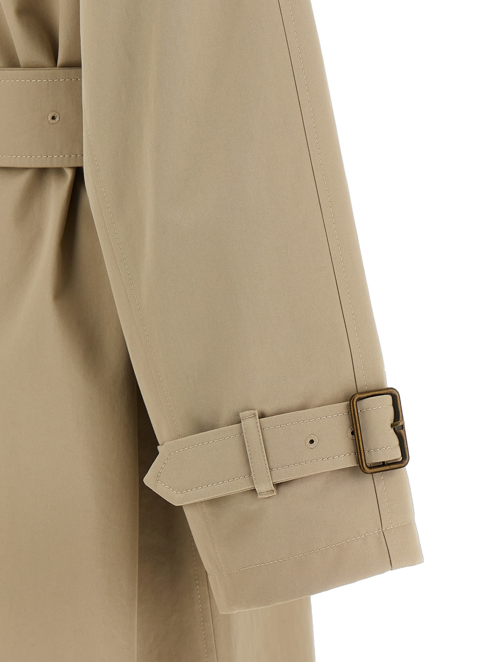 Burberry Trench Coat Gabardine Ajustable Cuffs Back Vent In Beige