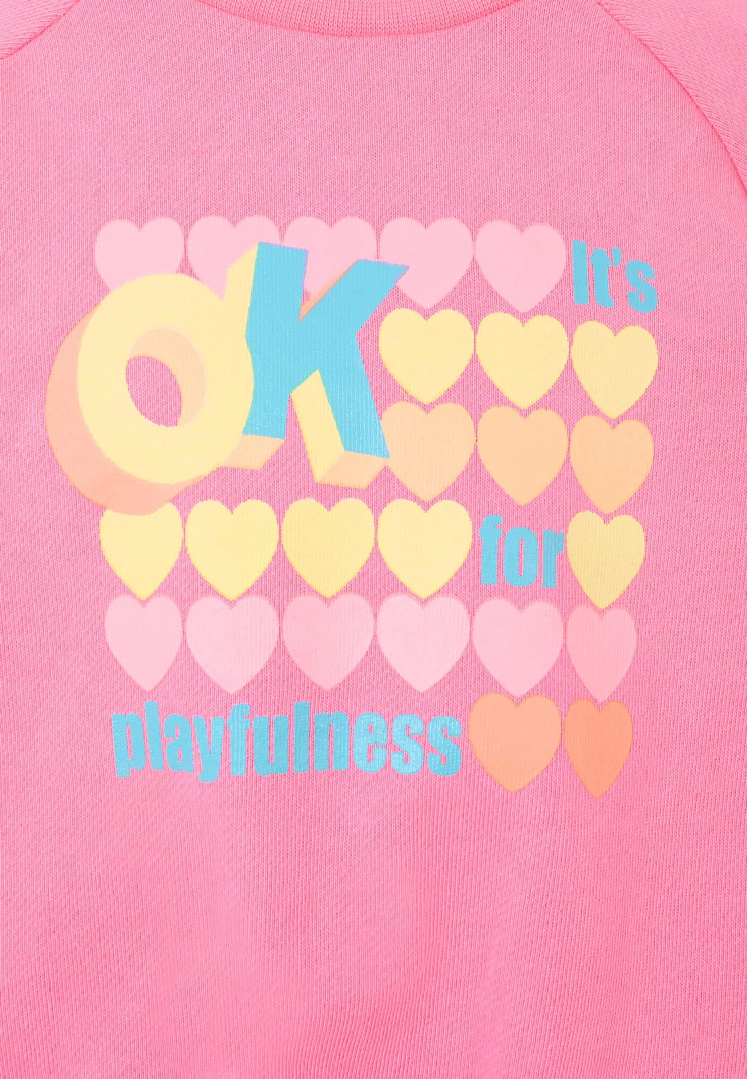 Billieblush Pink Sweatshirt For Girl With Hearts In Pink
