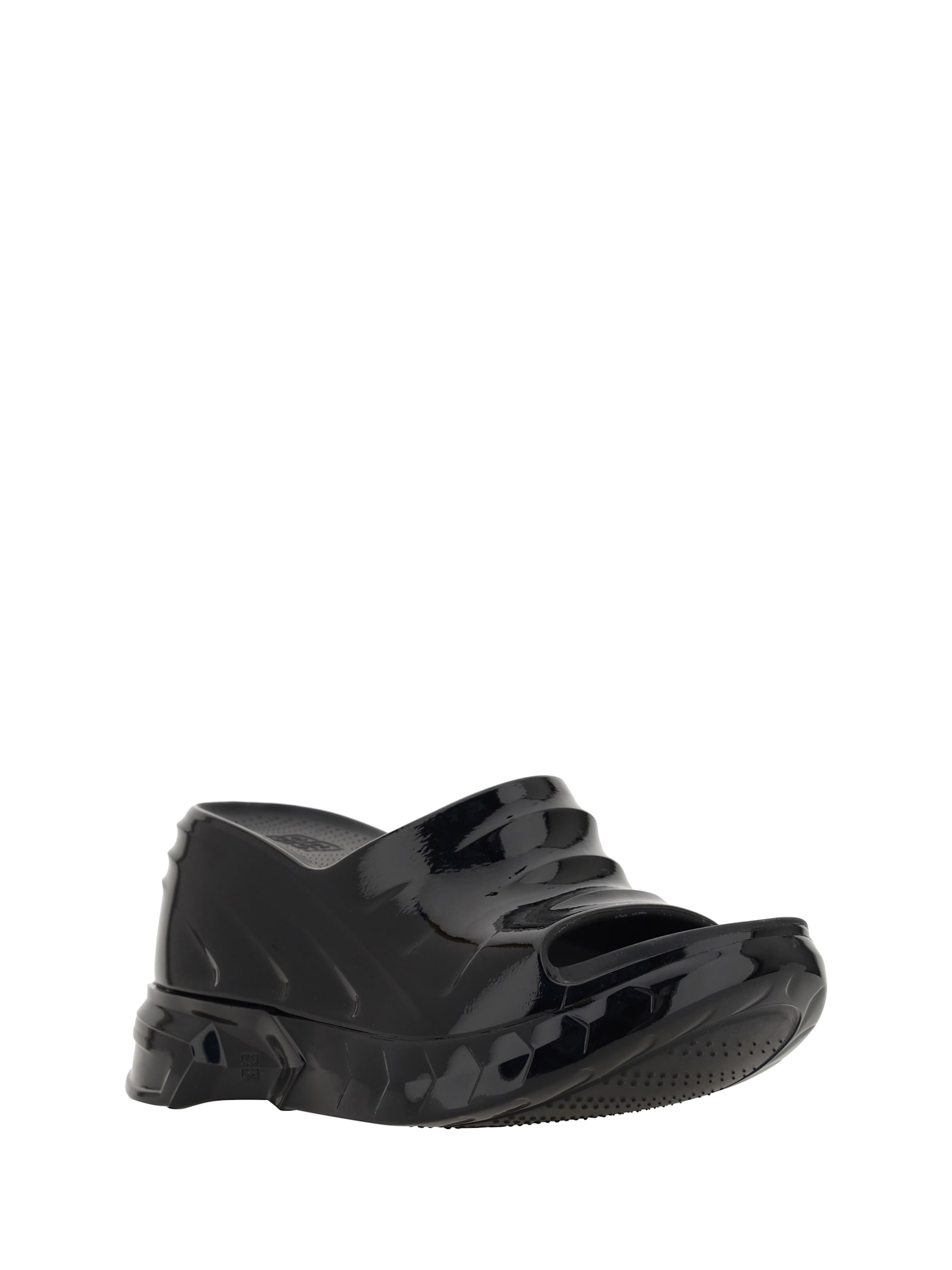 Givenchy Marshmallow 105 Platform Wedge Sandals In Black