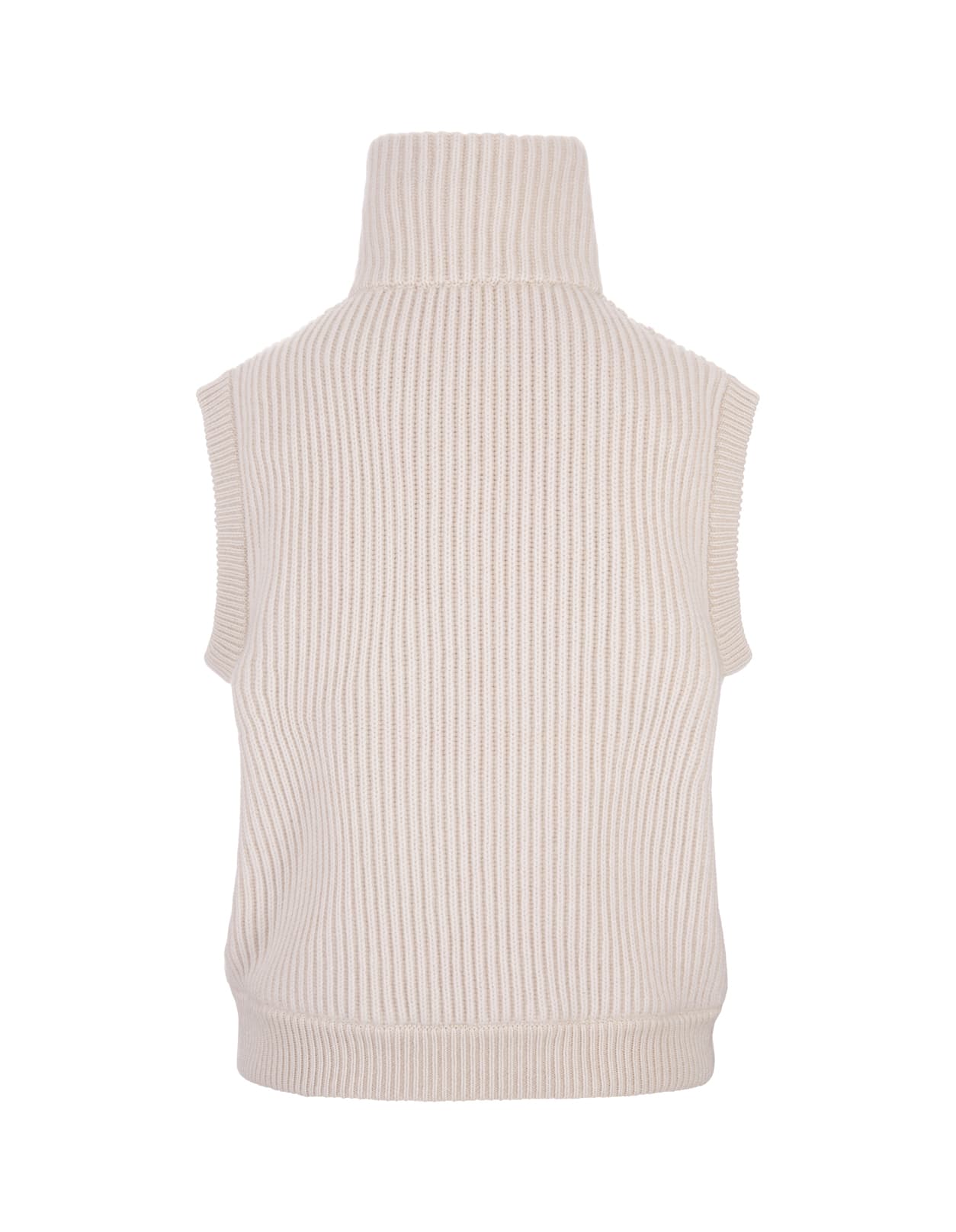 Shop Fedeli Andrea Padded Gilet In Ice Cashmere In White