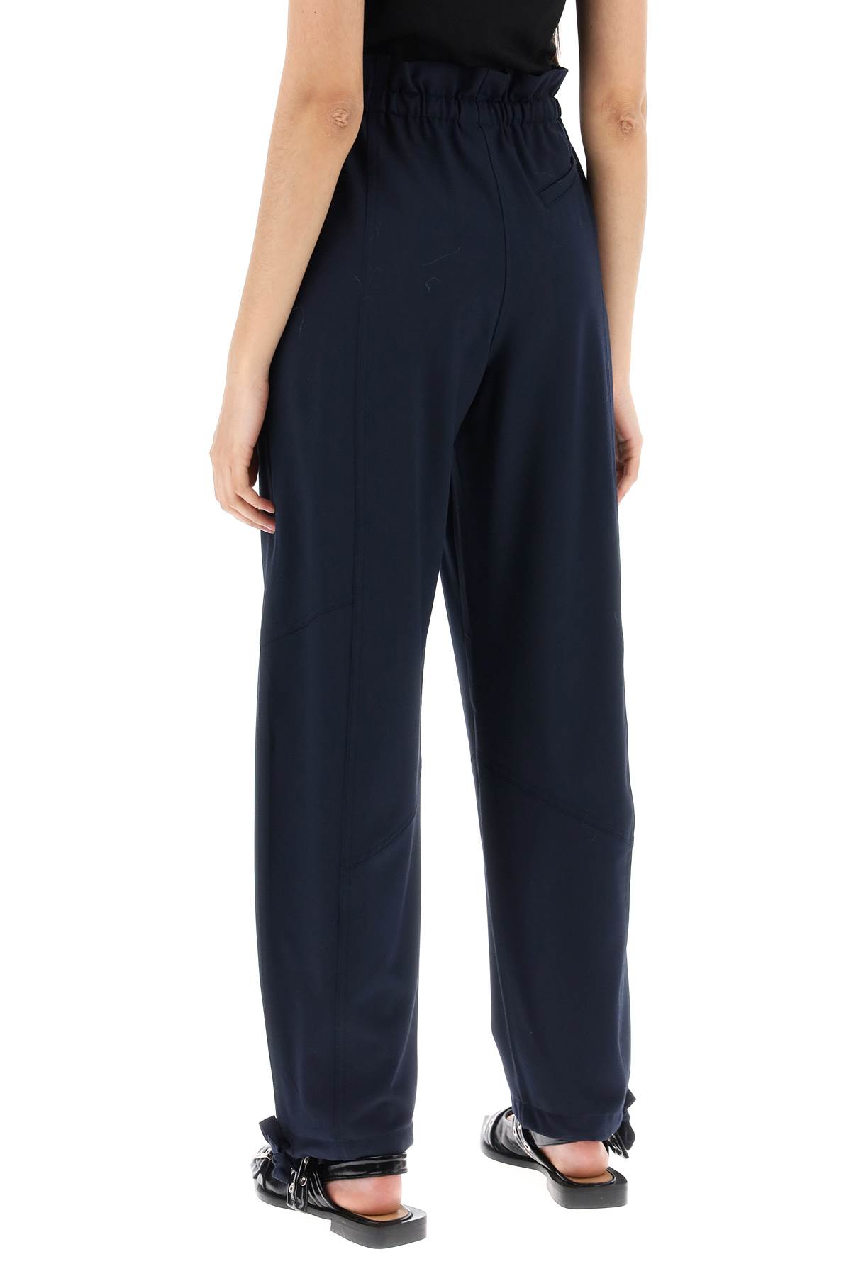 Shop Ganni Flounced High-waisted In Sky Captain (blue)