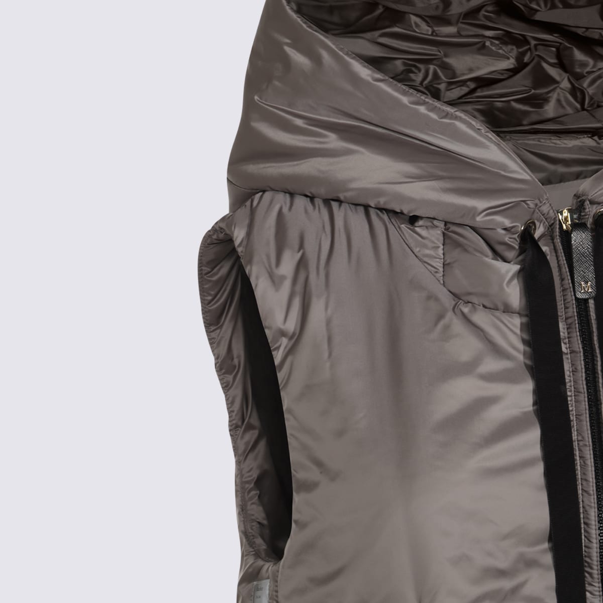 Max Mara The Cube Dark Grey Gringo Down Jacket In Brown