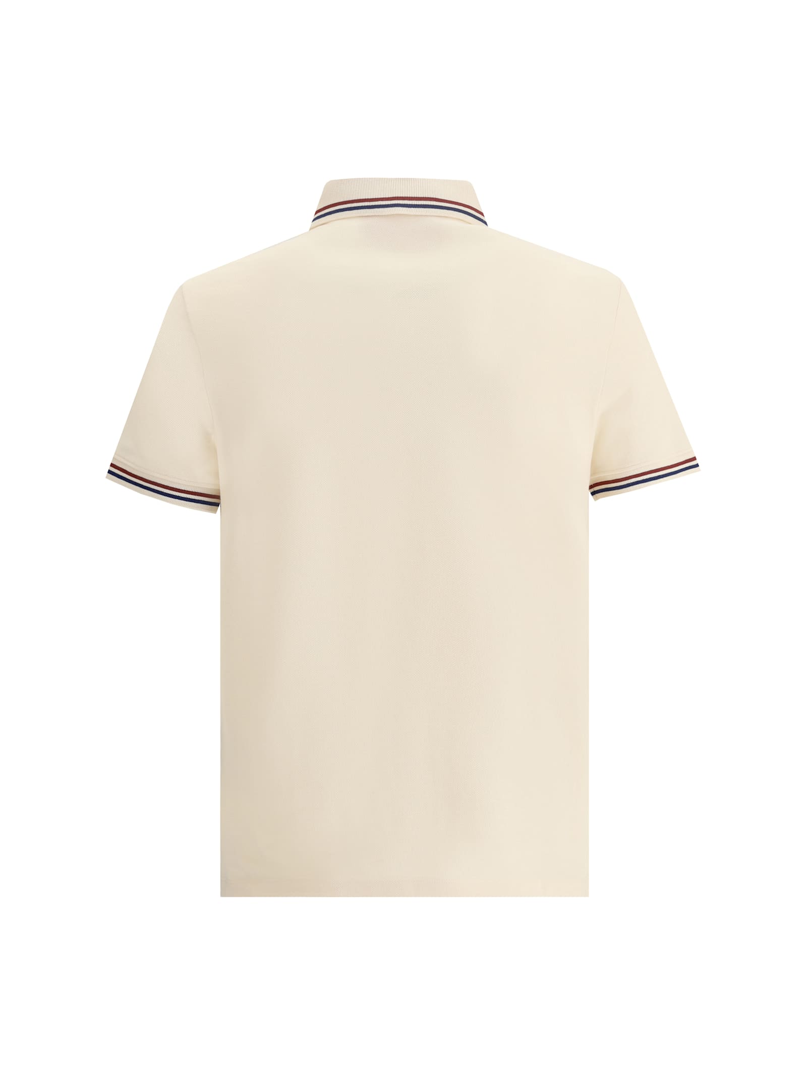 Valentino Cotton Piqué Polo Shirt With V-logo Patch In Neutral