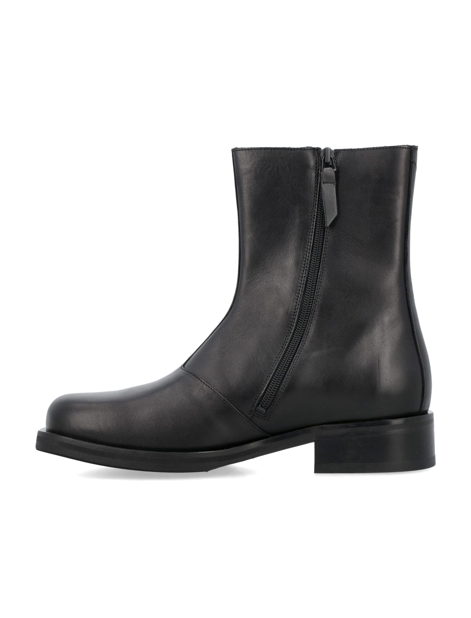 Our Legacy Camion Leather Boots With Zip In Black