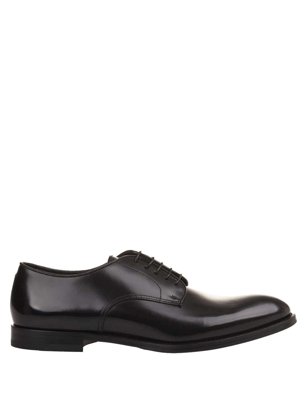 Shop Doucal's Black Leather Oxford Laced Shoes