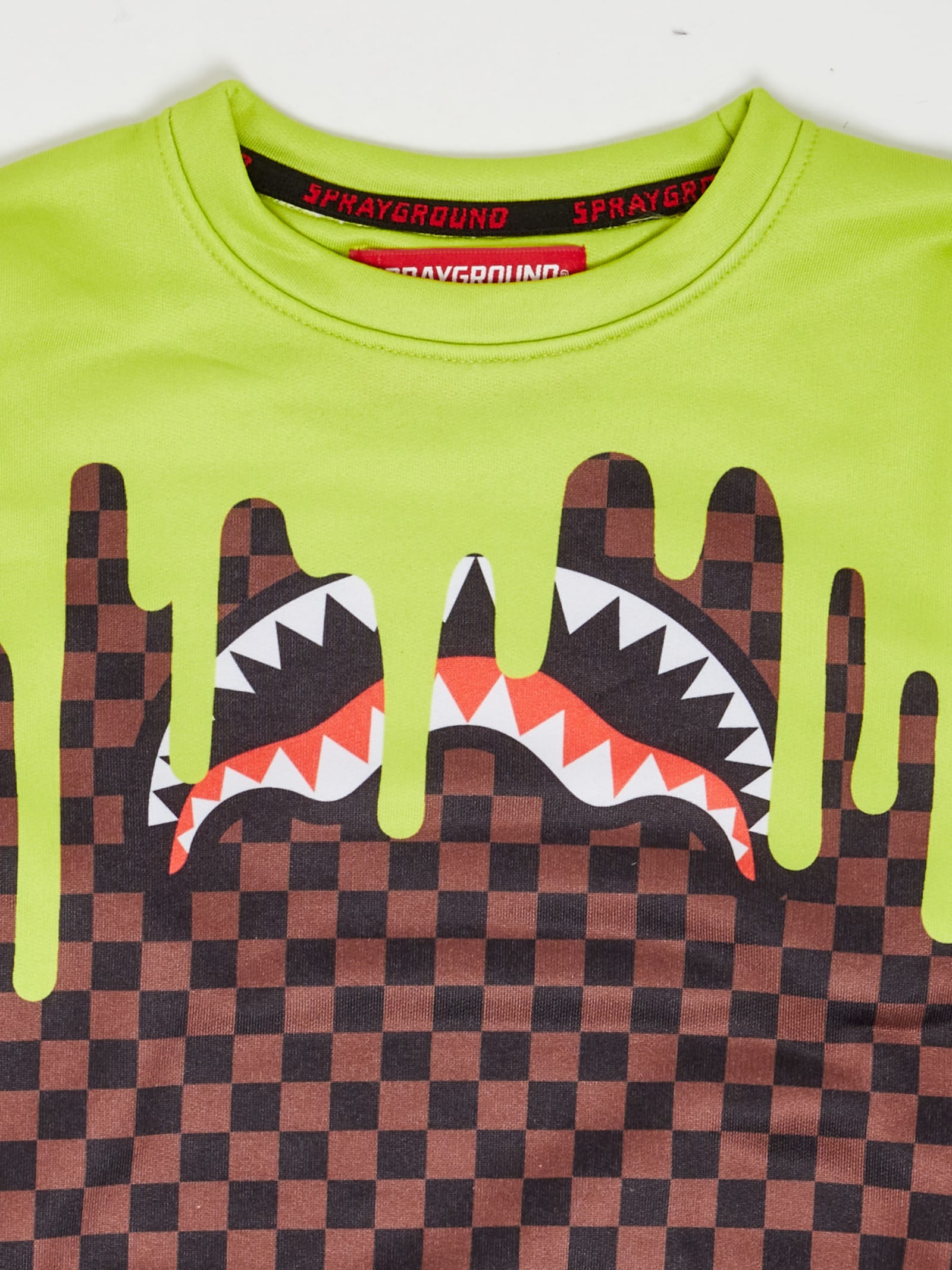 Sprayground Kids' Sweatshirt Sweatshirt In Check Marrone-lime