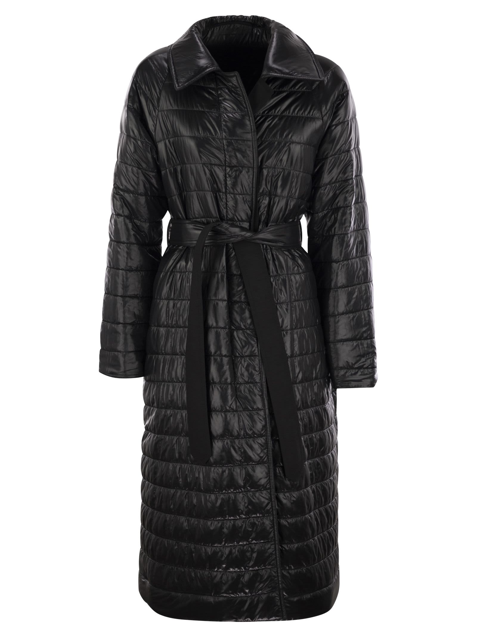 Shop Herno Reversible Coat In Wool And Nylon Blend In Black