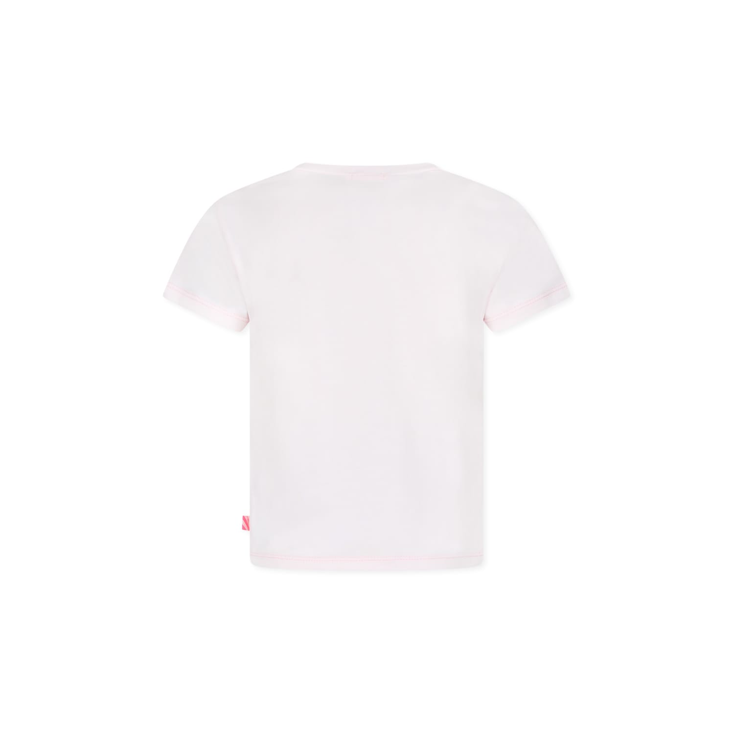 Billieblush Pink T-shir For Girl With Pelican Print In White