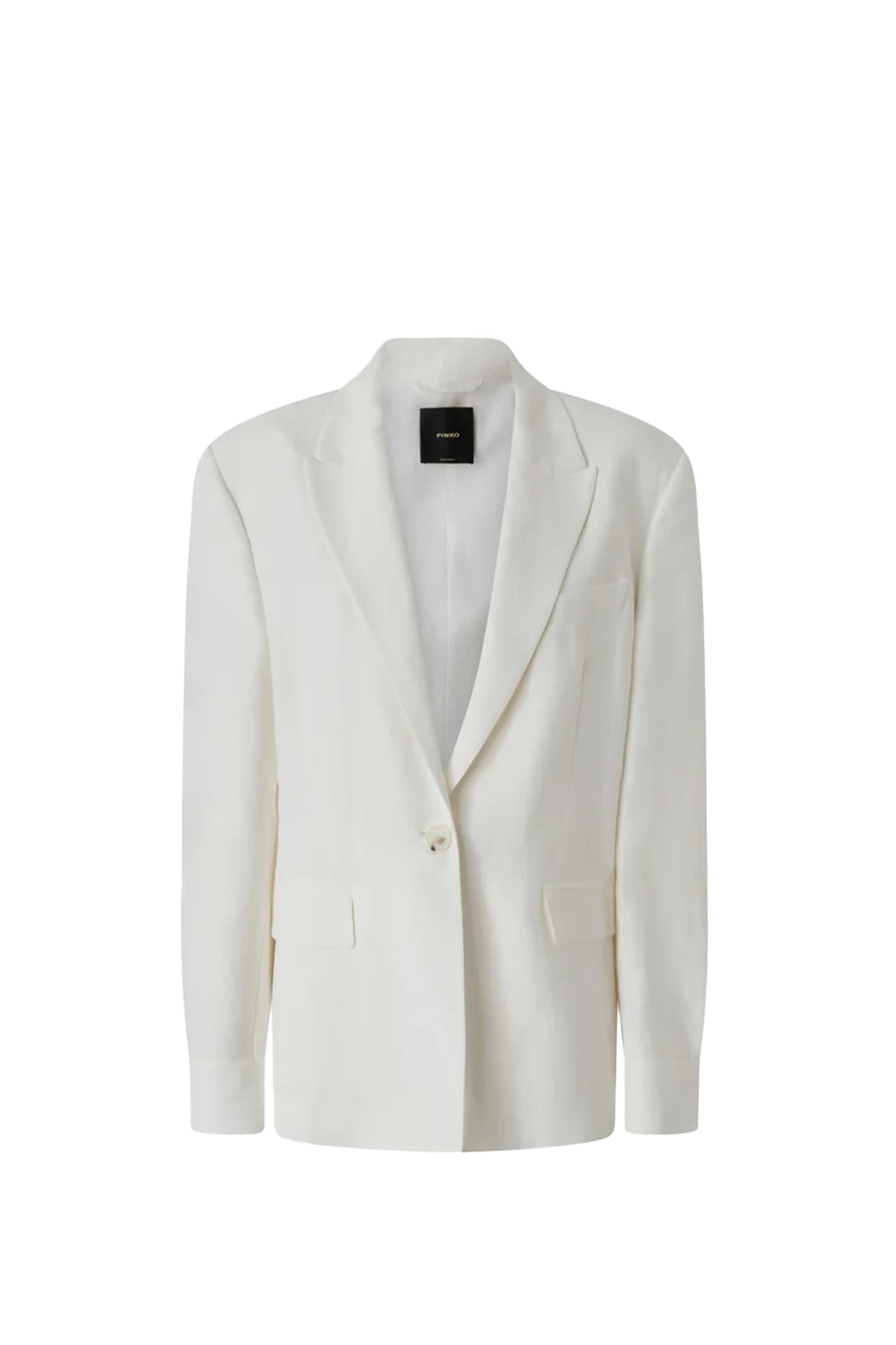 Shop Pinko Viscose And Linen Single-breasted Jacket