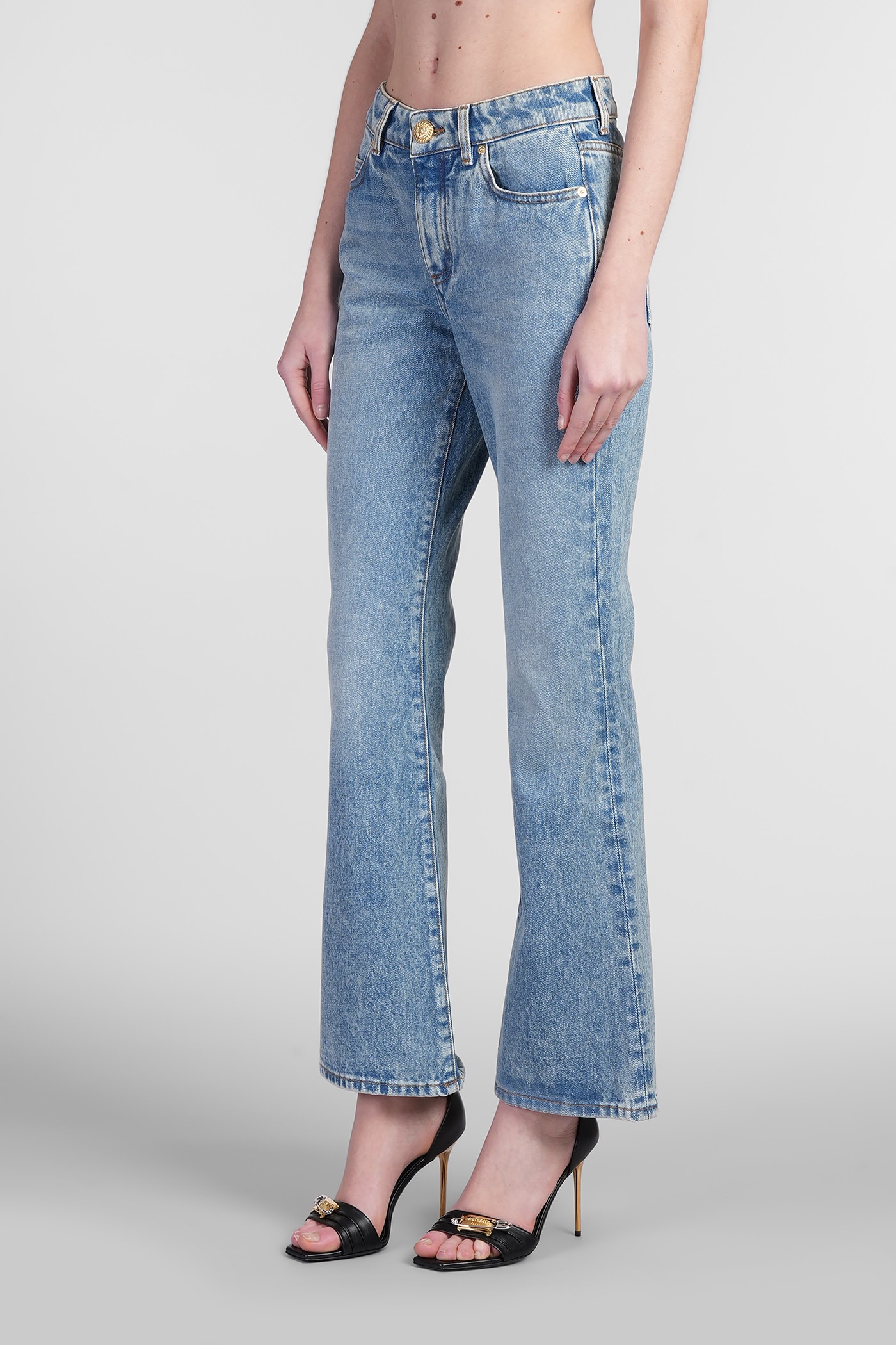 Balmain Jeans In Blue Cotton In Blue