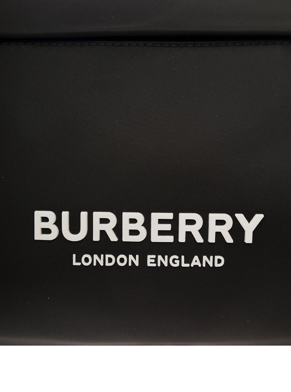 Shop Burberry Sonny Black Fanny Pack With Contrasting Logo Print In Nylon Man