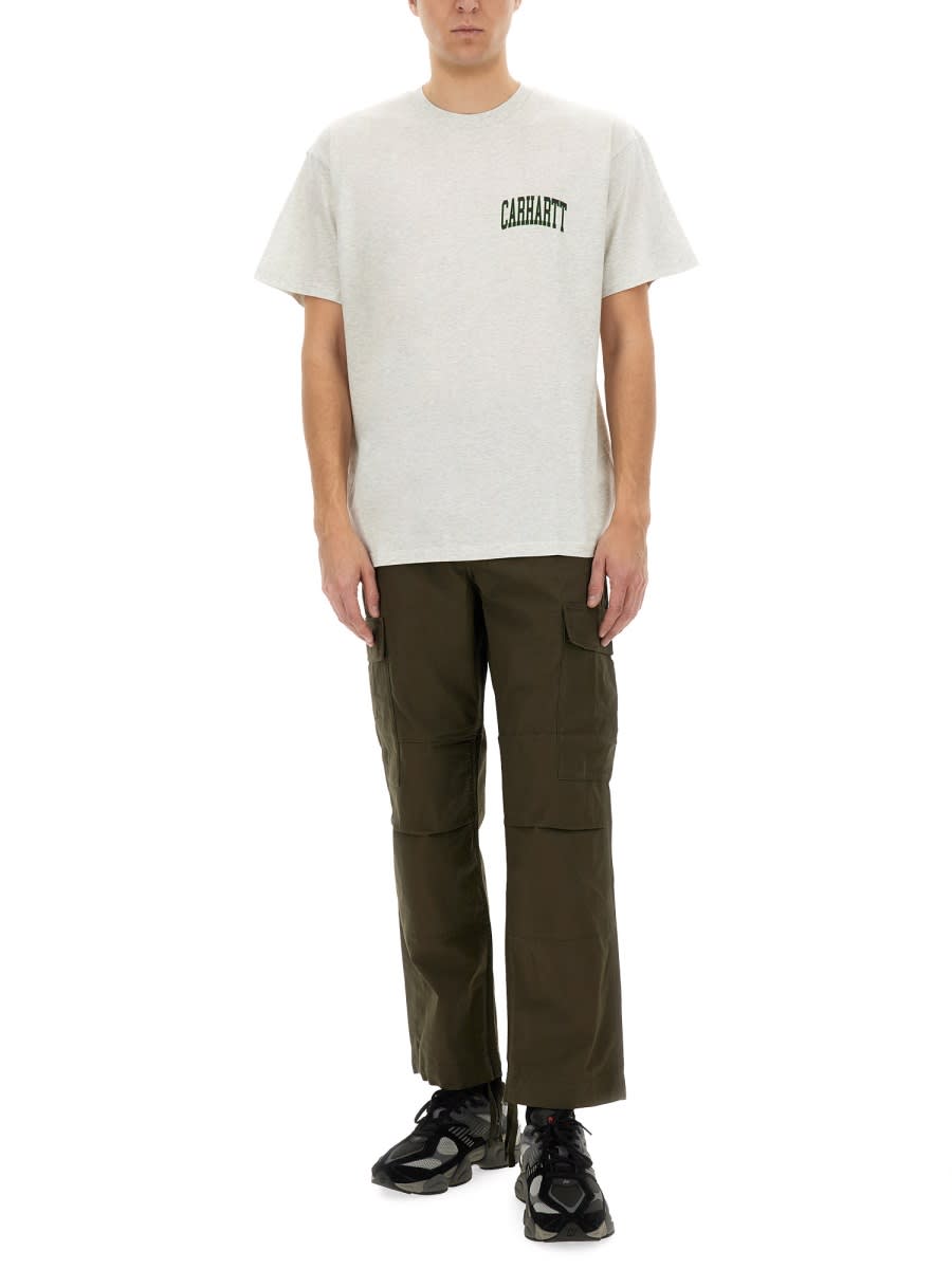 Carhartt Contact Sheet Logo-print T-shirt In Grey