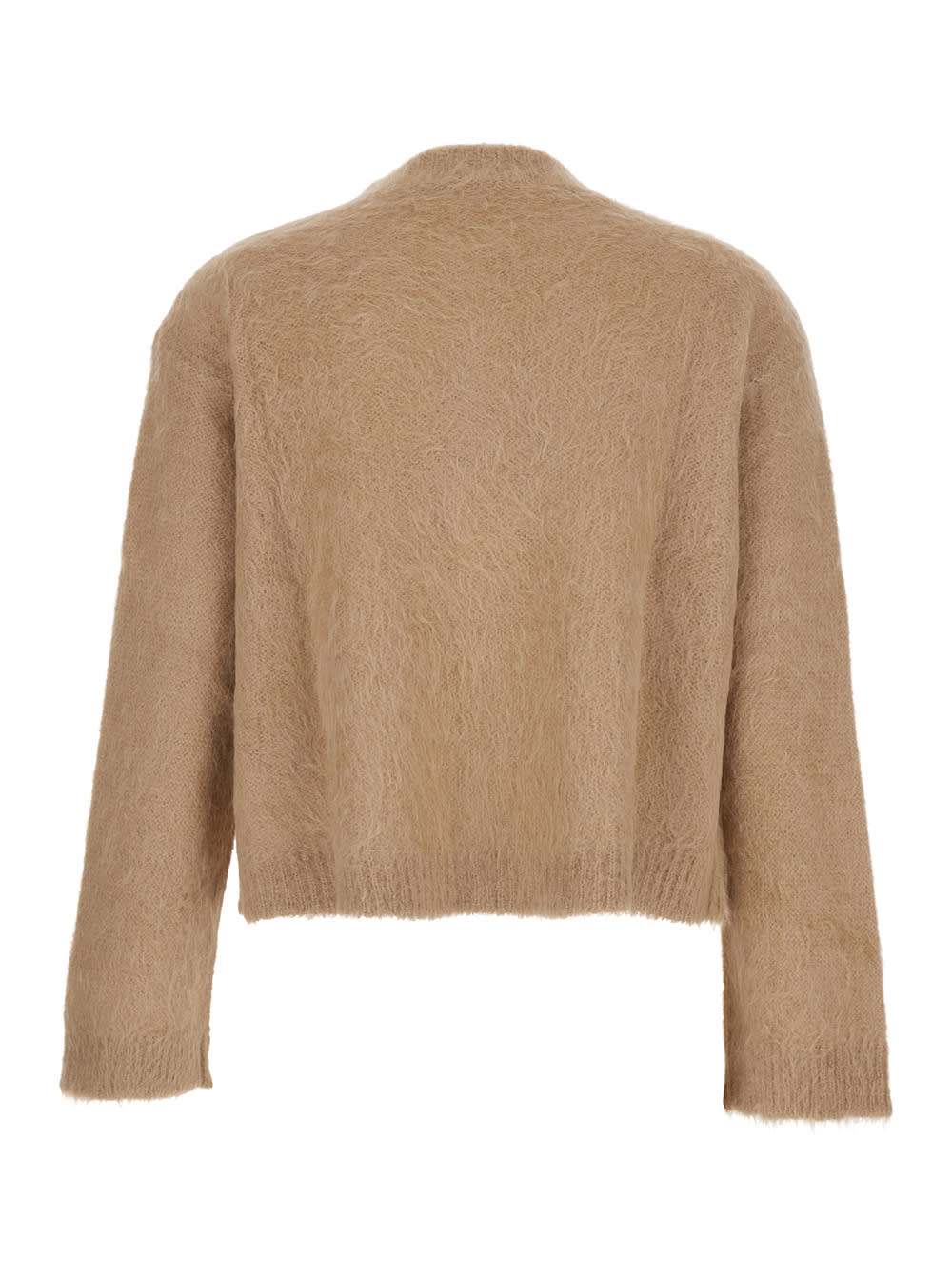 Antonelli Round-neck Long-sleeve Knitted Sweater In Brown