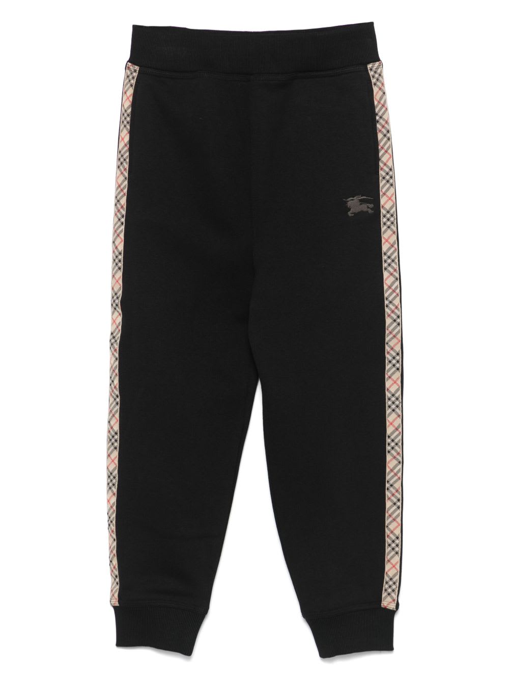 Burberry Kids Cotton Sports Trousers In Black