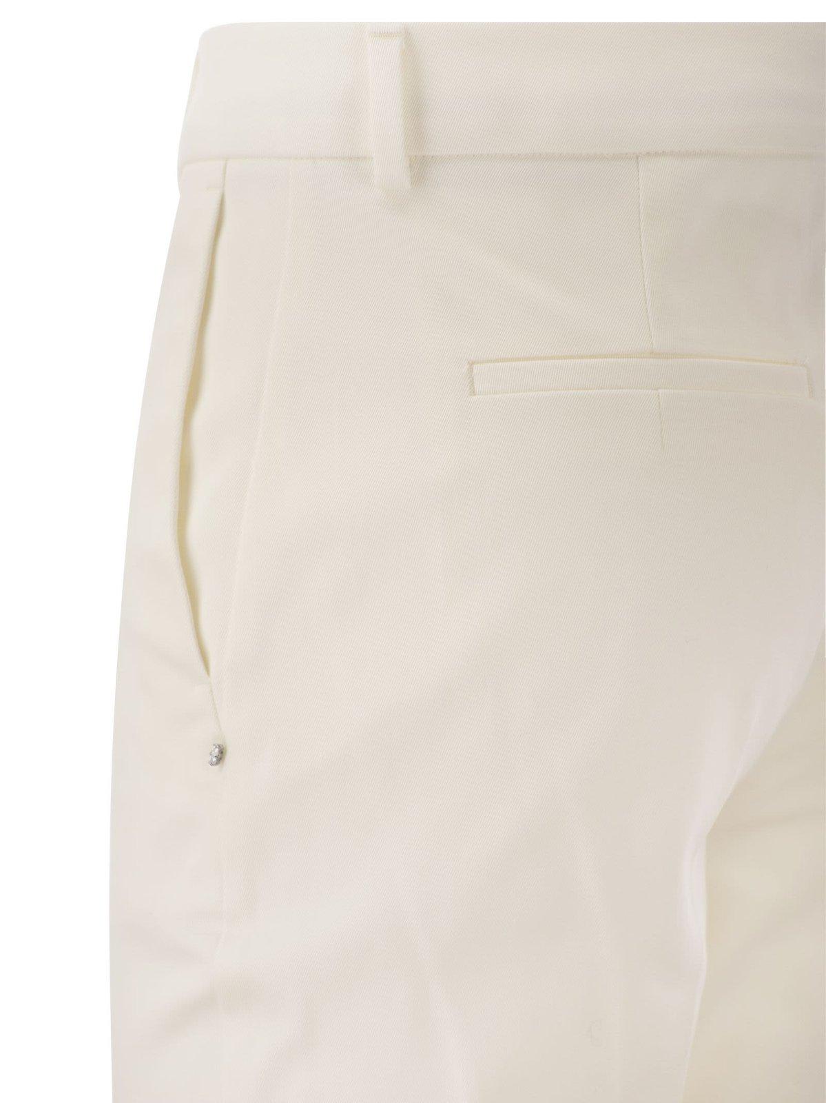 Shop Sportmax High Waist Straight Leg Trousers In White