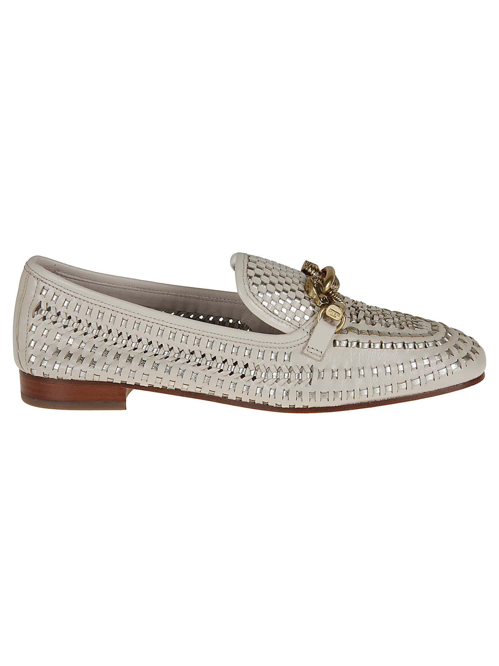 Tory Burch Jessa Woven Loafers In Brie/spark/gold | ModeSens