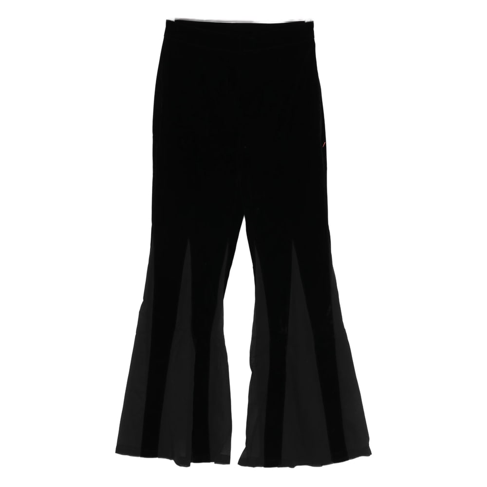 Never Fully Dressed Velvet Flared Trousers In Black