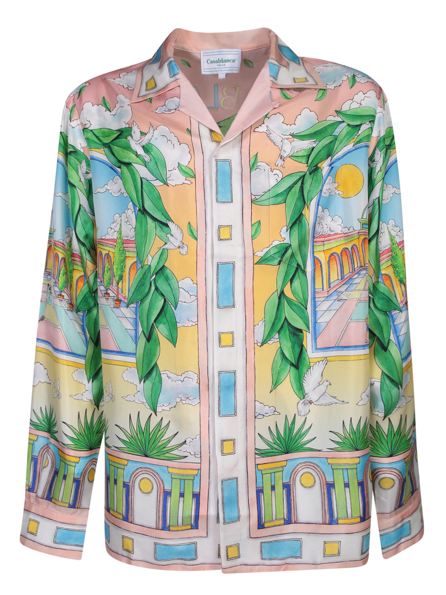 Shop Casablanca Multicolor Ideal Landscape Silk Shirt