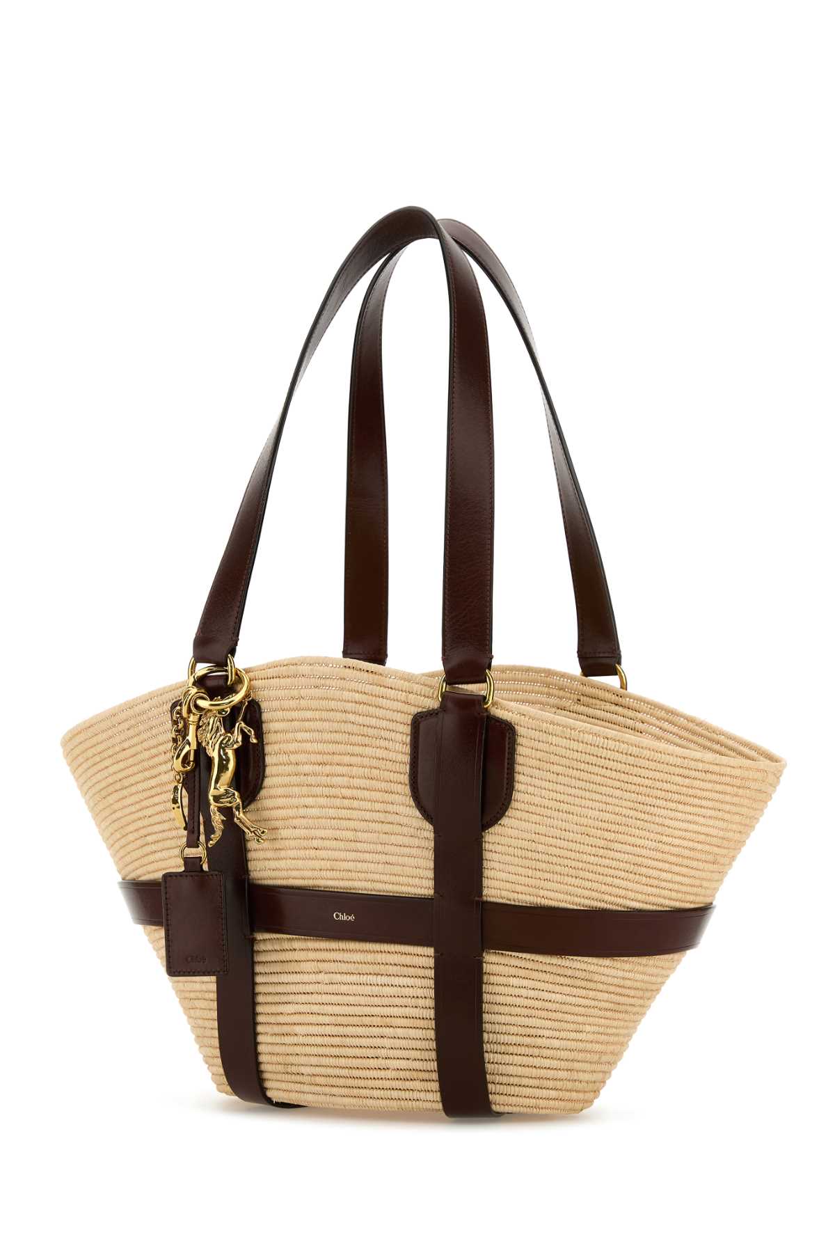 Chloé Chloe Women Raffia Kerala 25 Shopping Bag In Darkebony